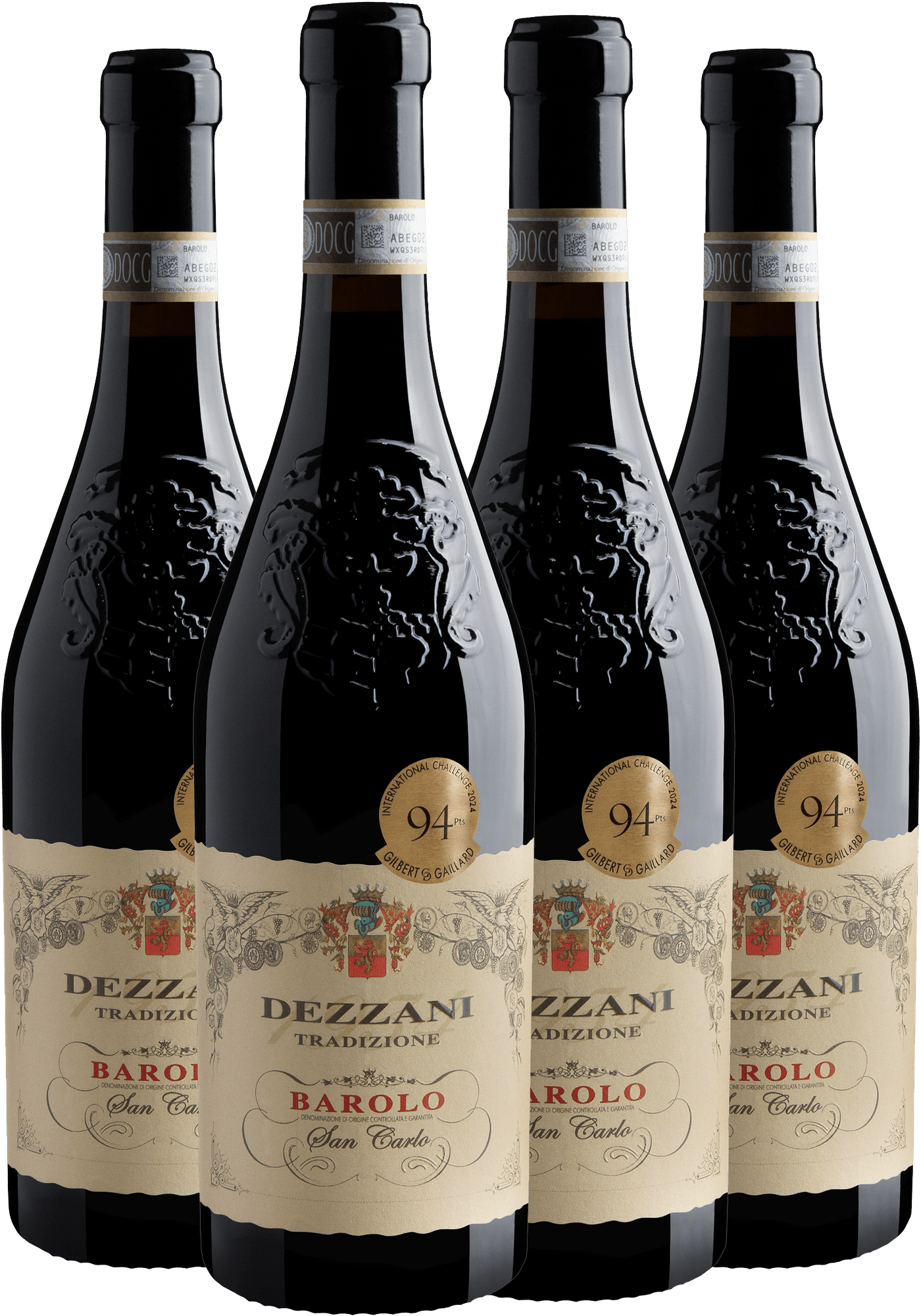 Kit 4 Dezzani Tradizione San Carlo Barolo DOCG