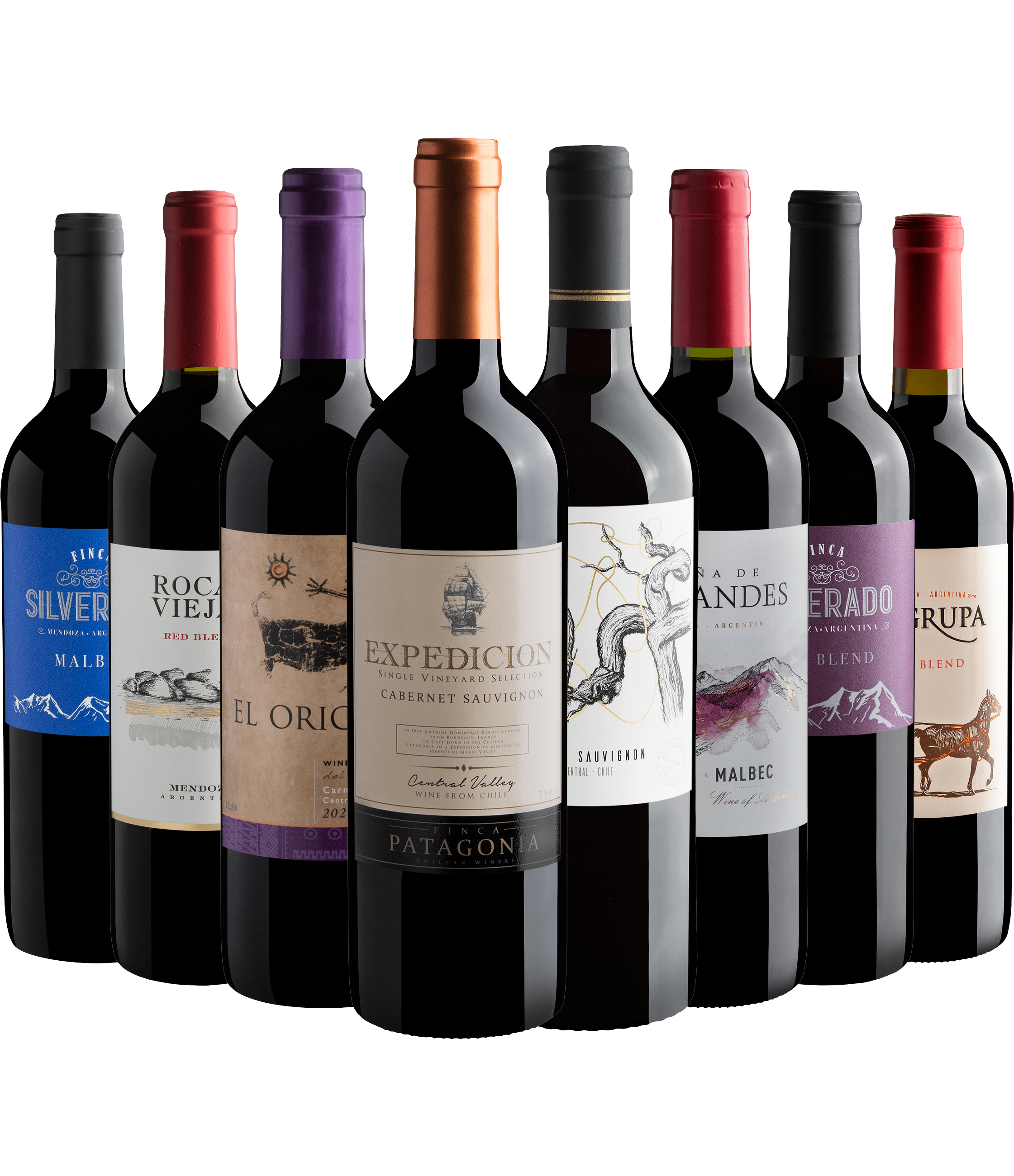 Kit 8 Vinhos do Novo Mundo