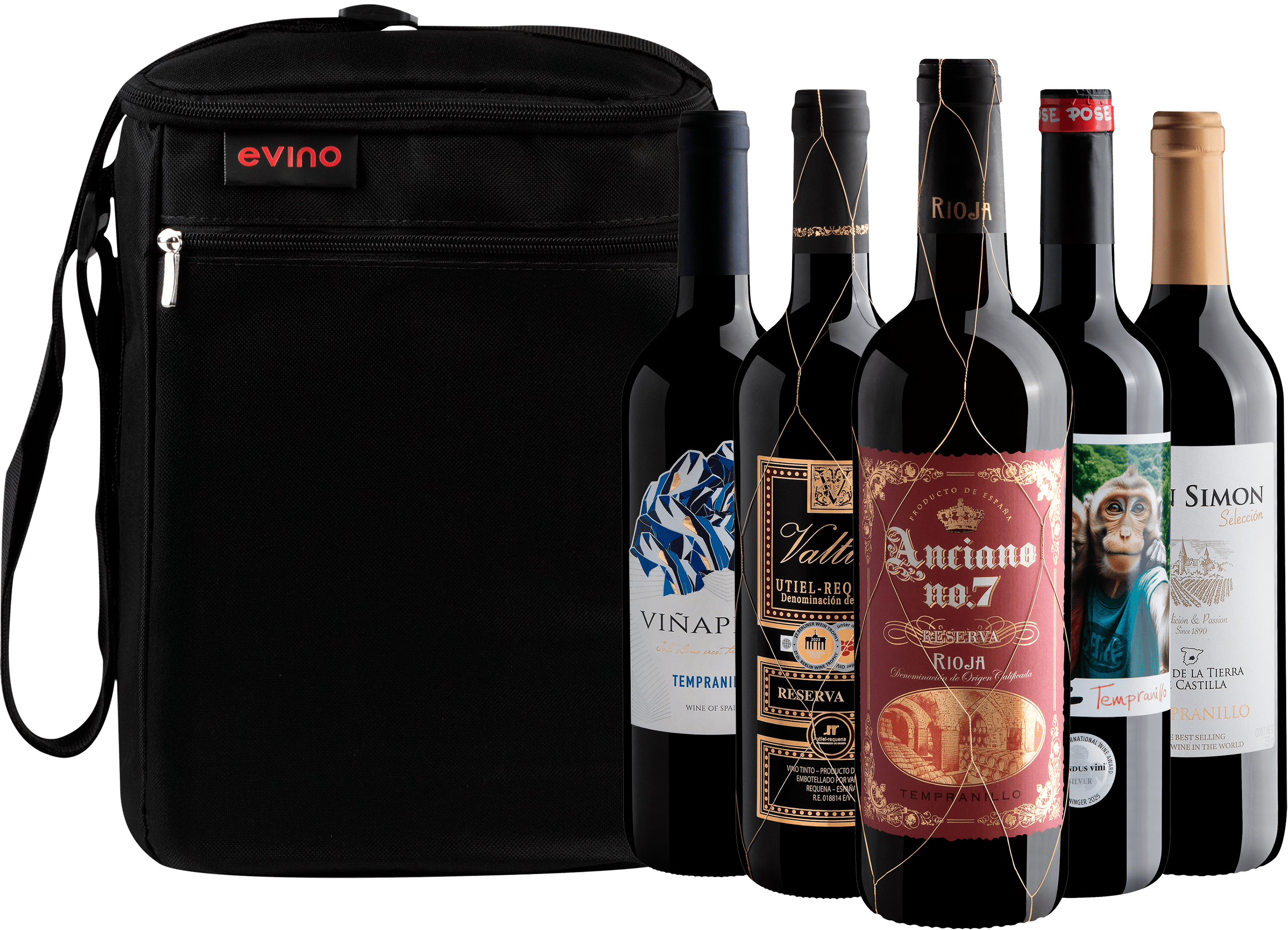 Kit 5 Tintos Espanhóis + Bolsa Exclusiva