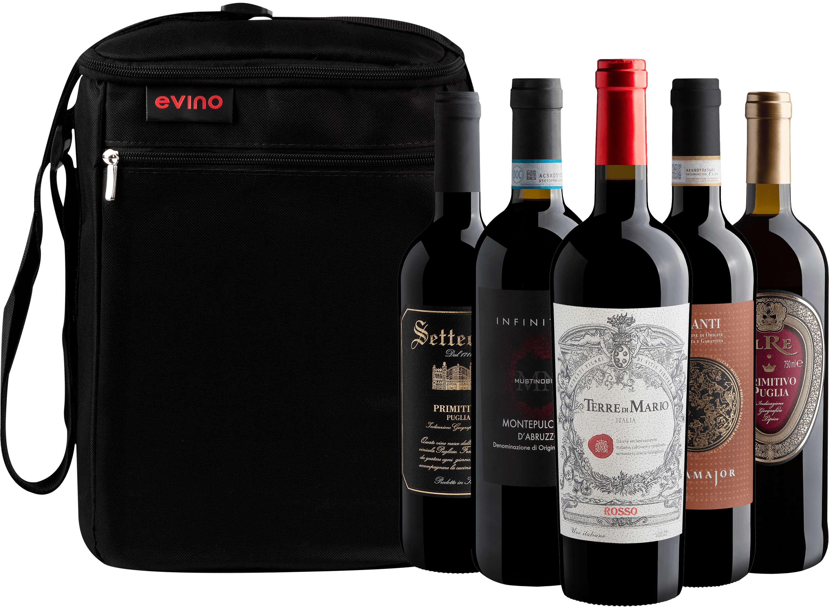 Kit 5 Tintos Italianos + Bolsa Exclusiva