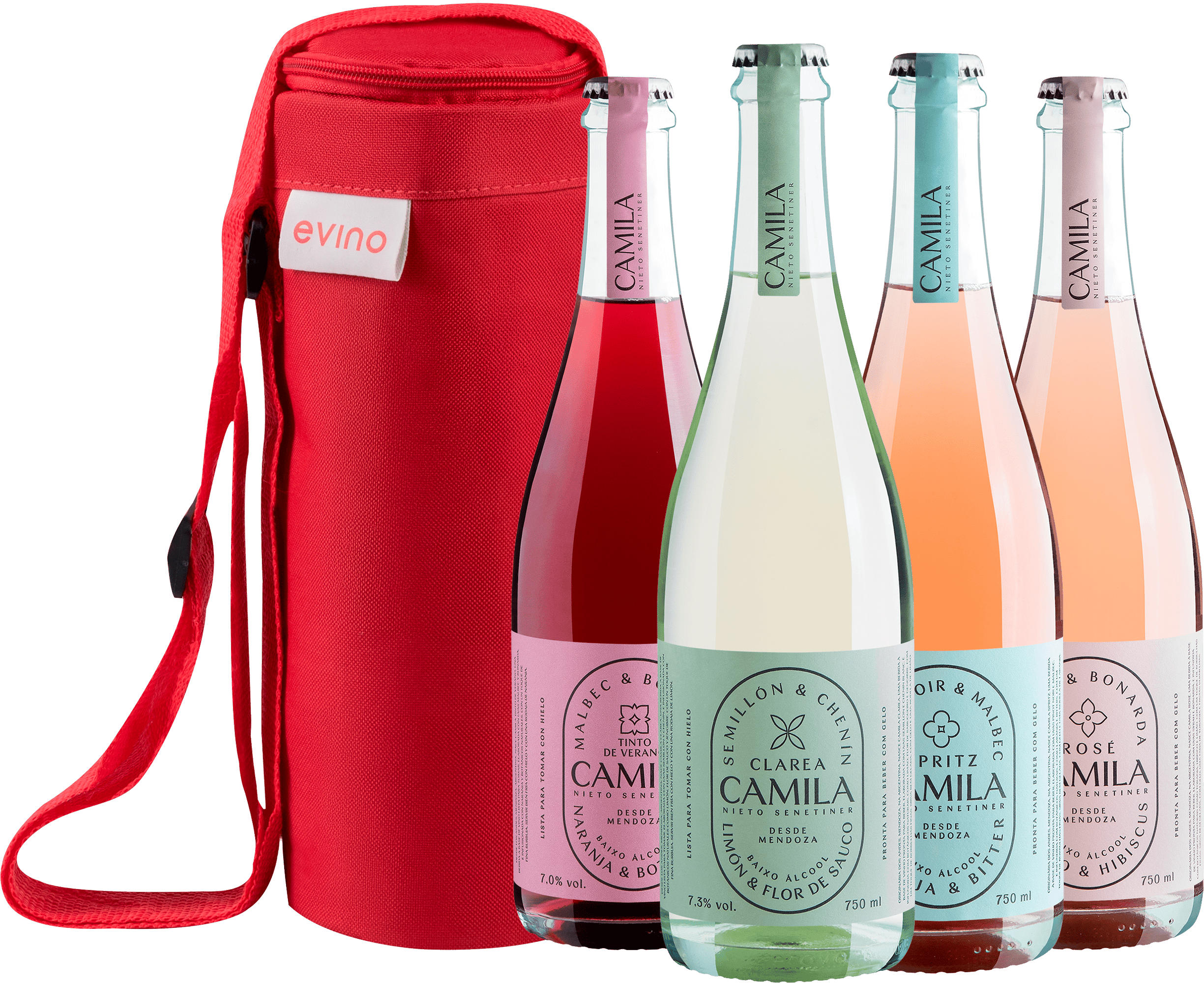Kit Família Camila Cocktail | 4 garrafas + Bolsa Exclusiva