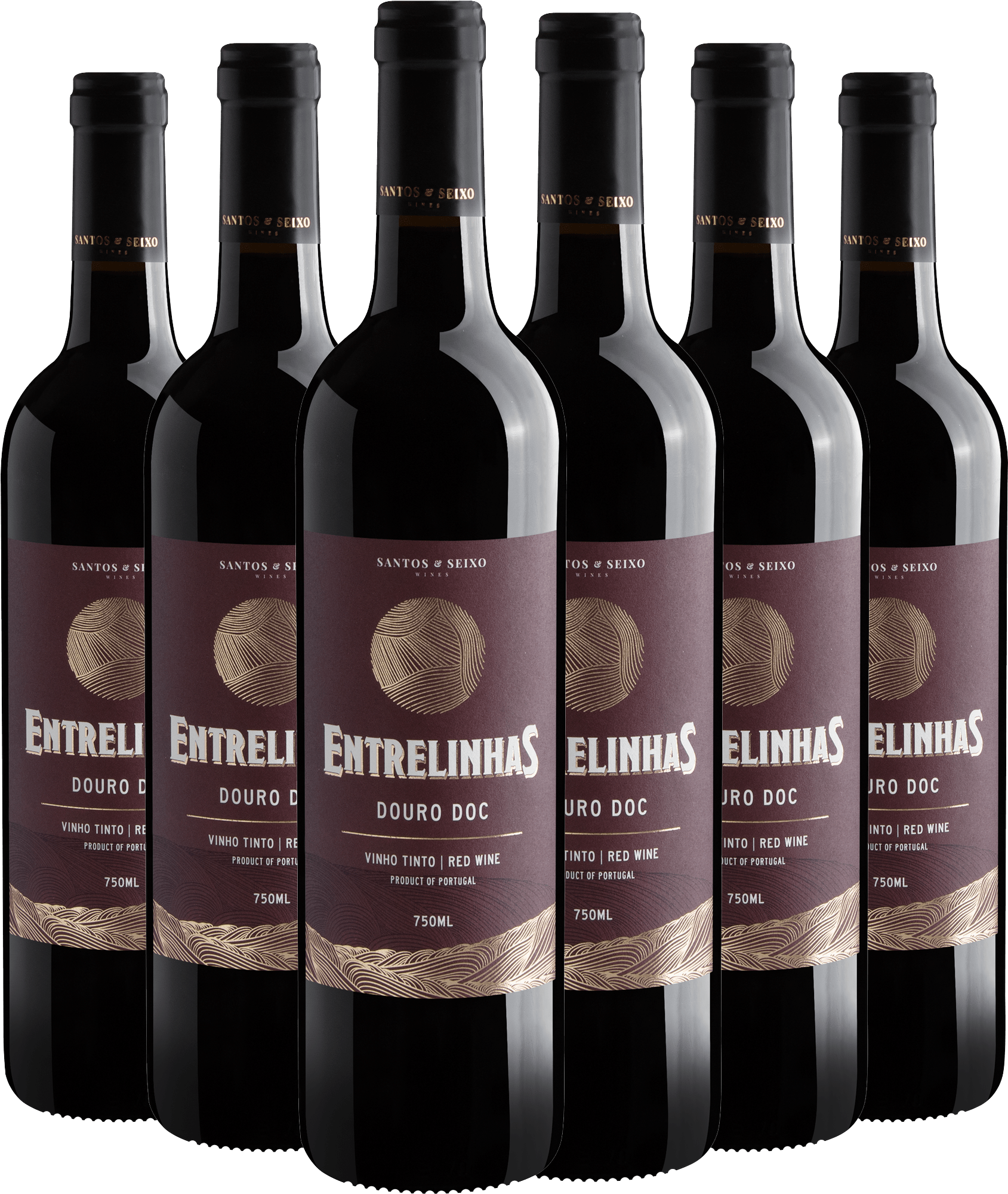 Kit 6 Santos e Seixo Entrelinhas Douro Tinto