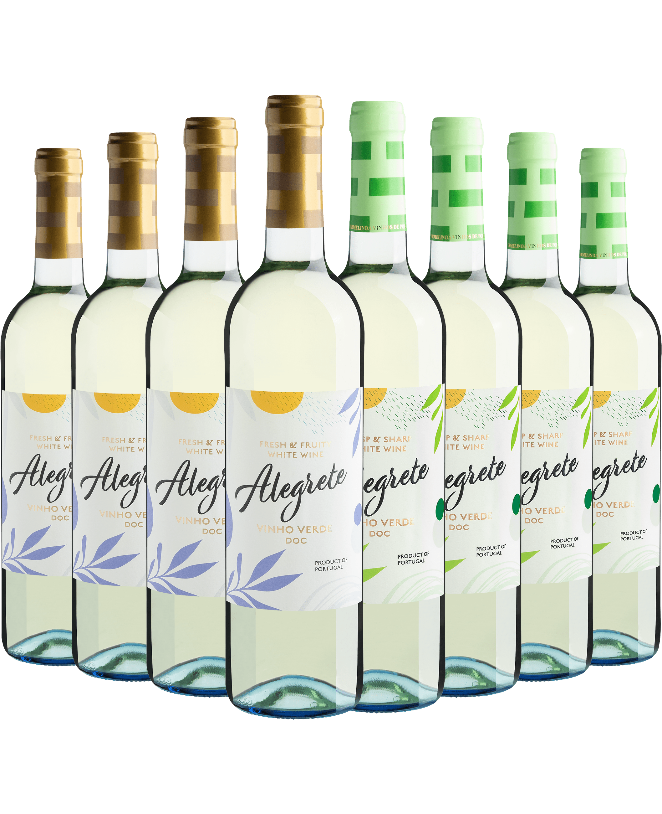 Kit Família Alegrete Vinho Verde: 4 Fresh & Fruity + 4 Crisp & Sharp*