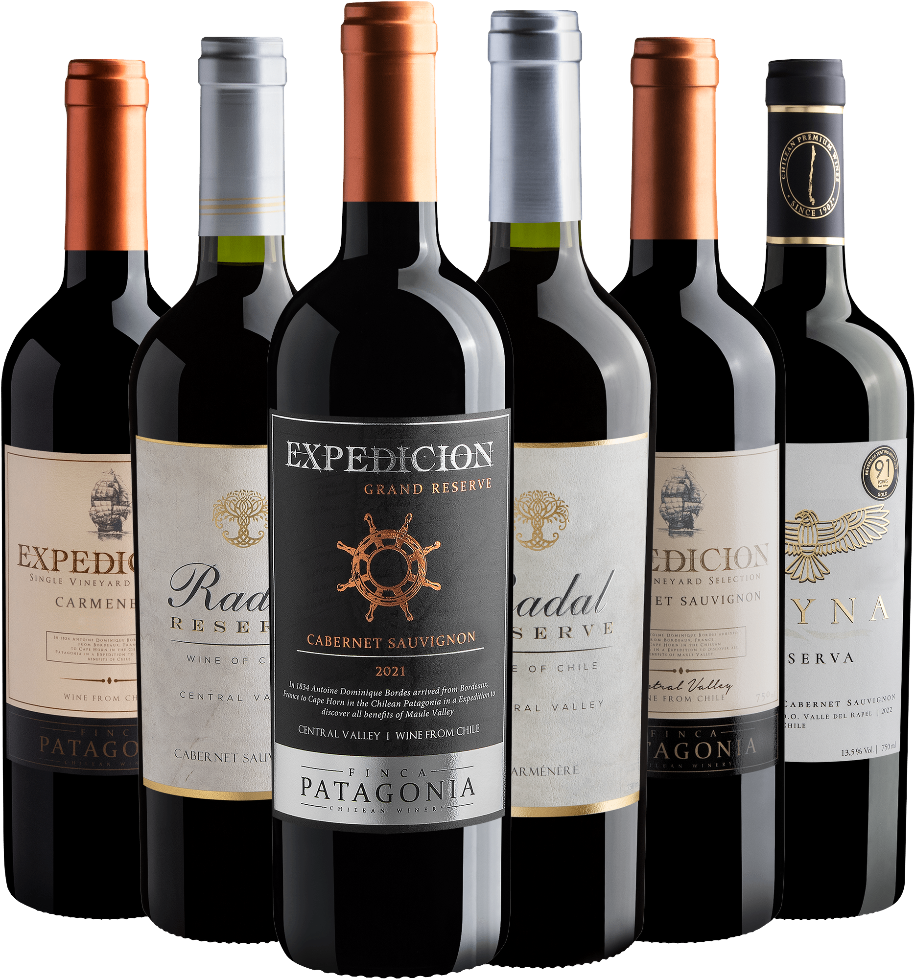 Kit 6 Chilenos com Expedicion Grand Reserve