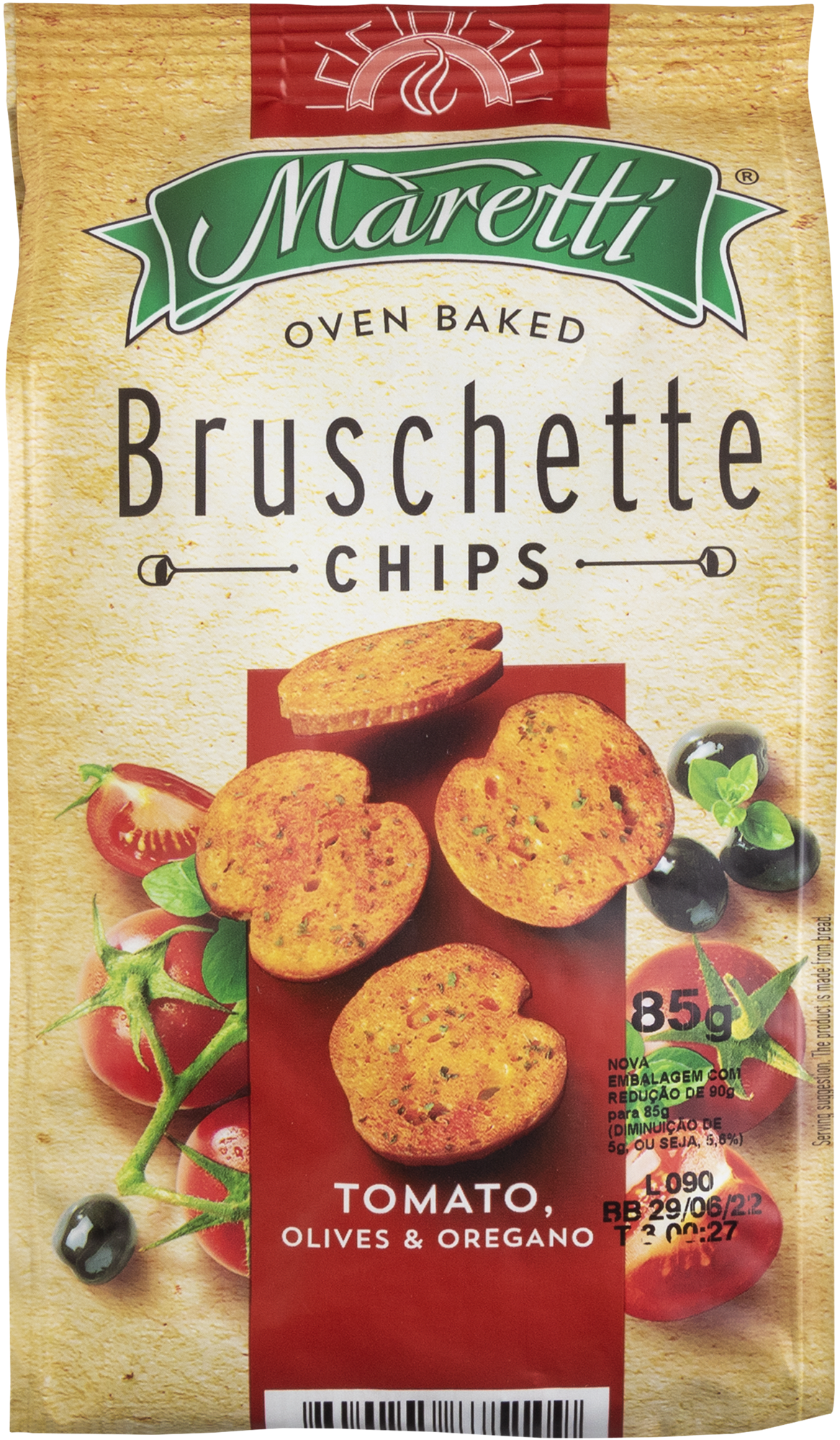 Bruschetta Maretti com Tomate, Azeitona e Orégano - 85g