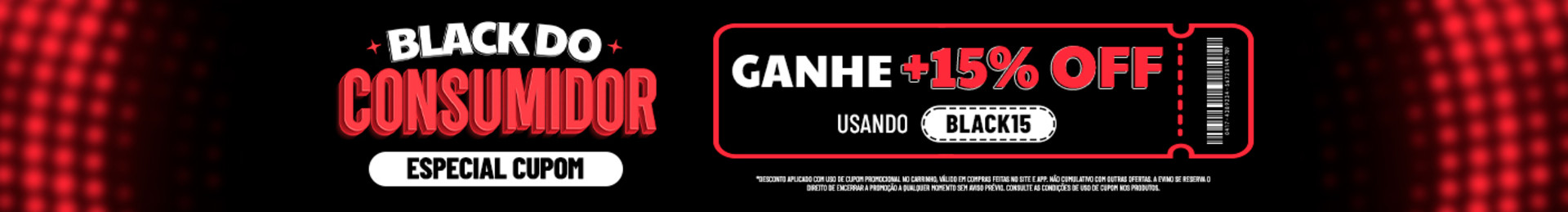 GANHE +15% OFF usando BLACK15 | *Desconto aplicado com uso de cupom promocional no carrinho, válido em compras feitas no site e app. Não cumulativo com outras ofertas. A Evino se reserva o direito de encerrar a promoção a qualquer momento sem aviso prévio. Consulte as condições de uso de cupom nos produtos.