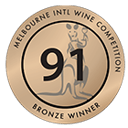 91 Pontos Medalha de Bronze Annual Melbourne International Wine Competition