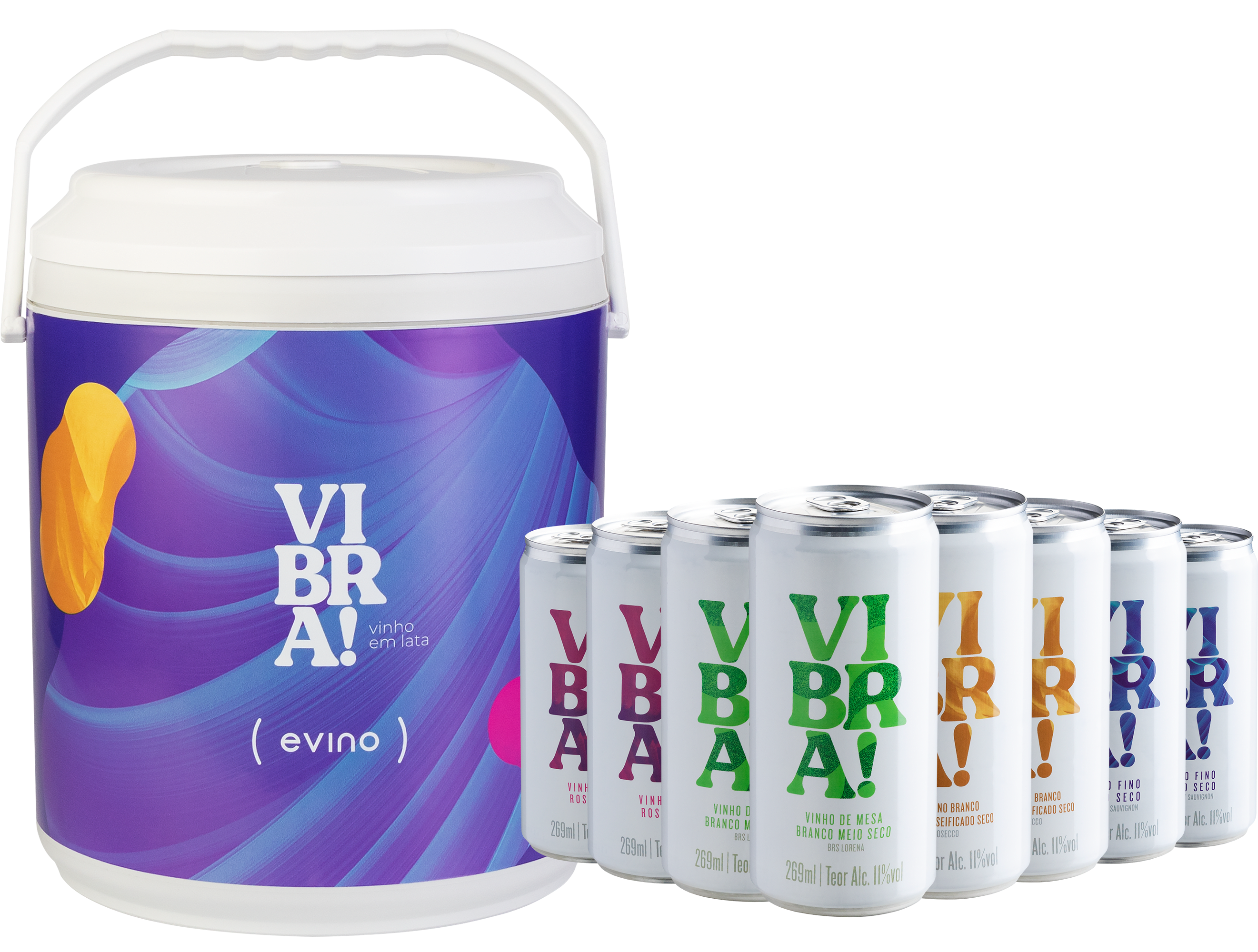 Kit Vibra! - 8 Vinhos em Lata + Cooler