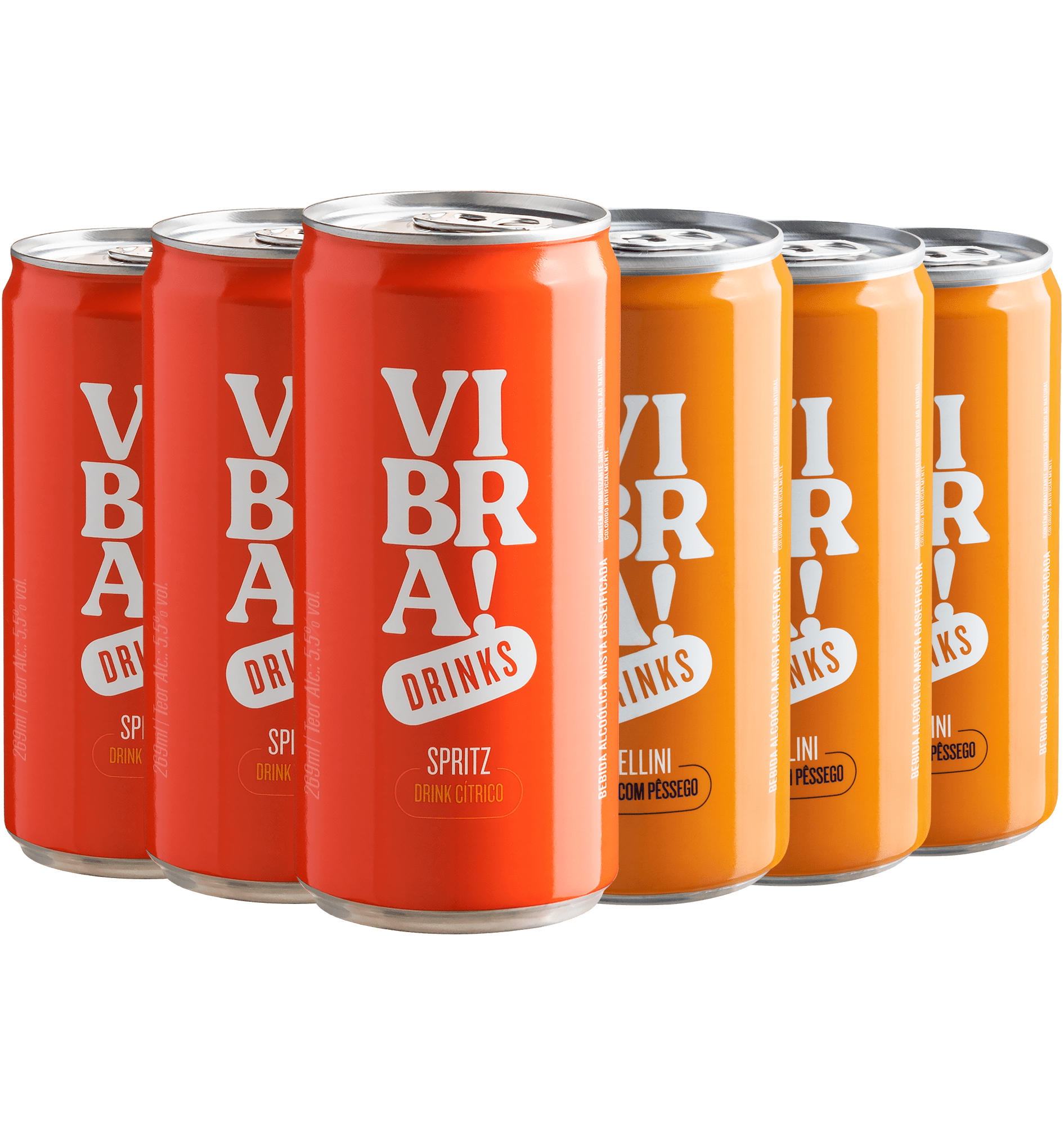 Kit com 6 Vibra! Drinks: Spritz + Bellini