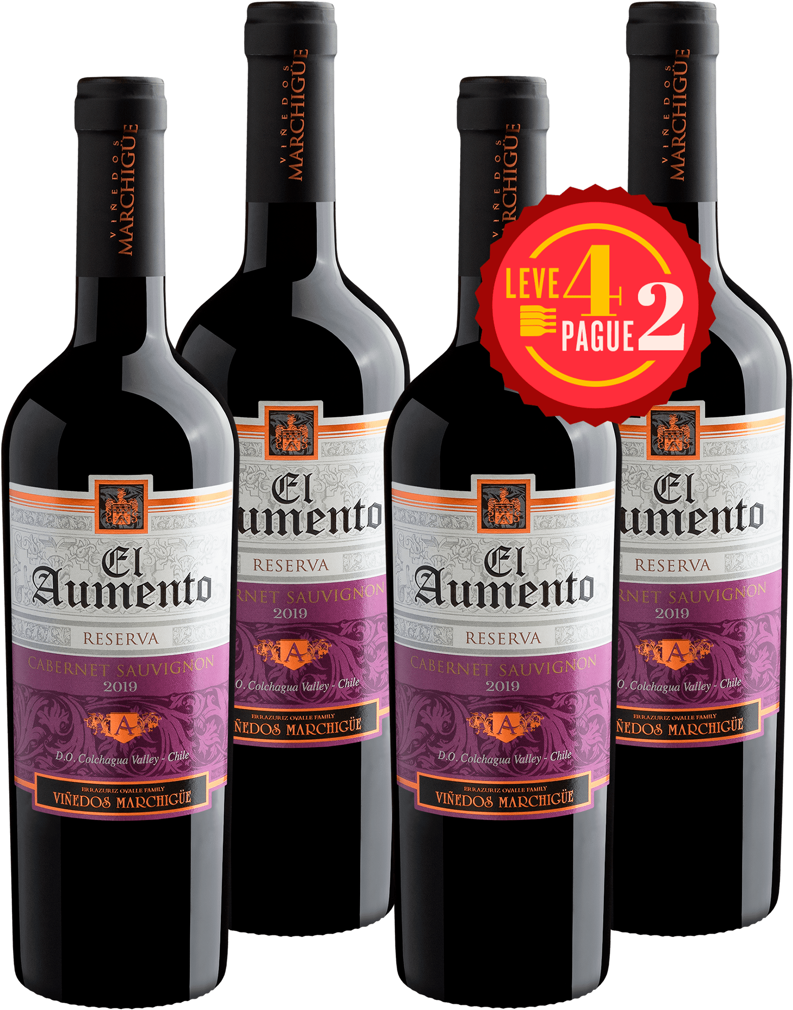 Leve 4, Pague 2: El Aumento Cabernet Sauvignon Reserva Colchagua Valley 2019