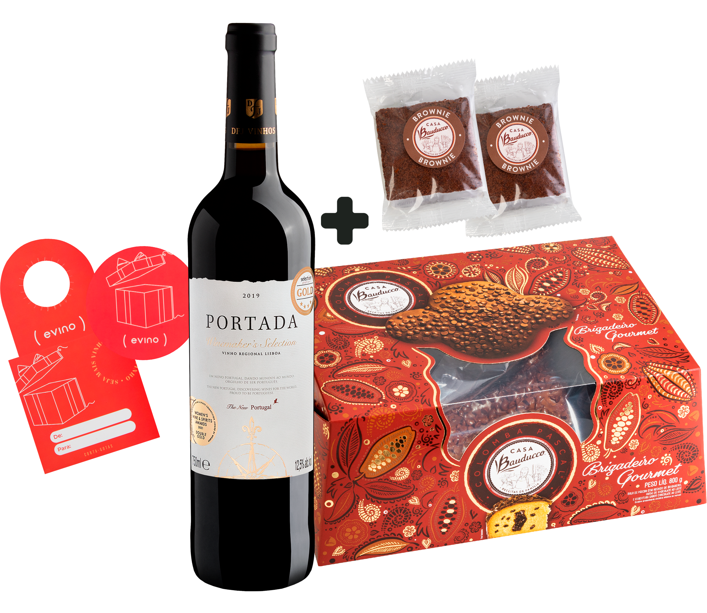 Kit Portada Winemaker’s + Colomba Pascal Bauducco + Corta-Gotas + 2 Brownies Casa Bauducco Grátis