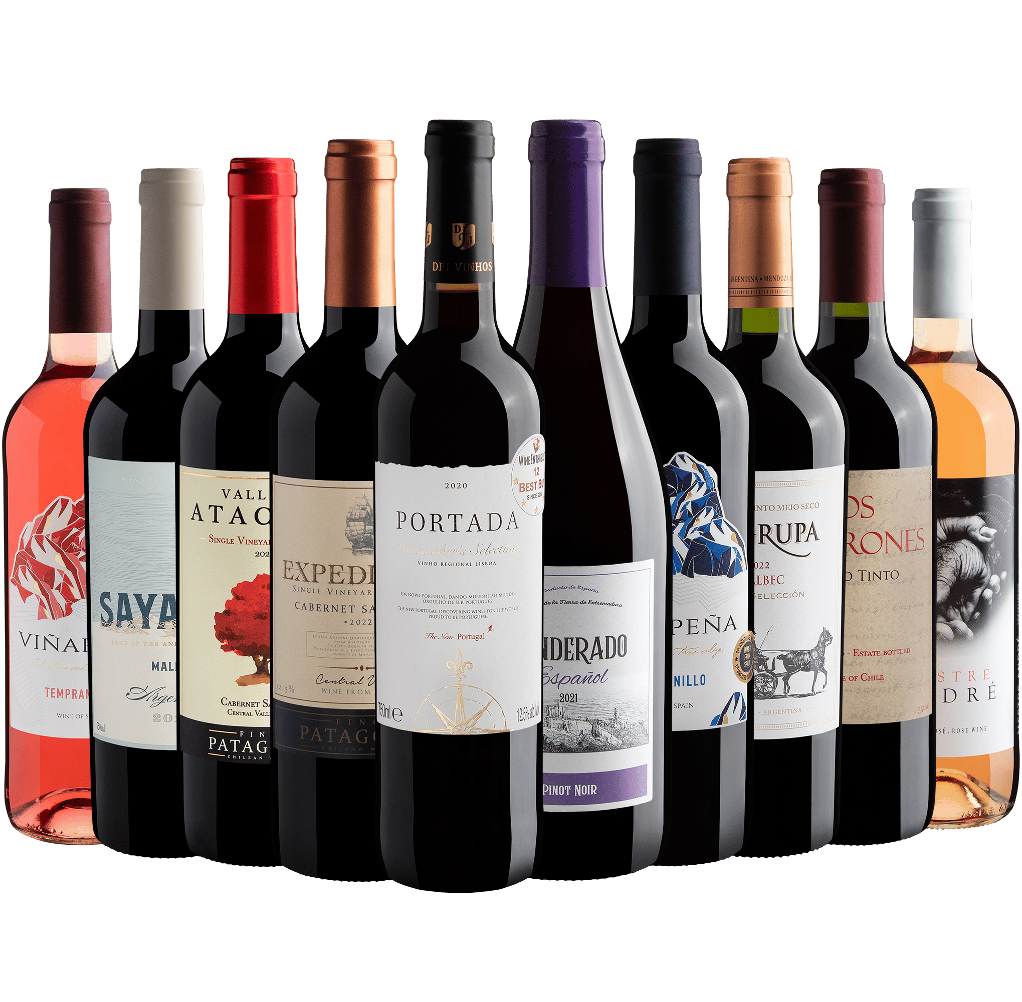 Kit 10 Vinhos com Portada por R$29,90 cada garrafa