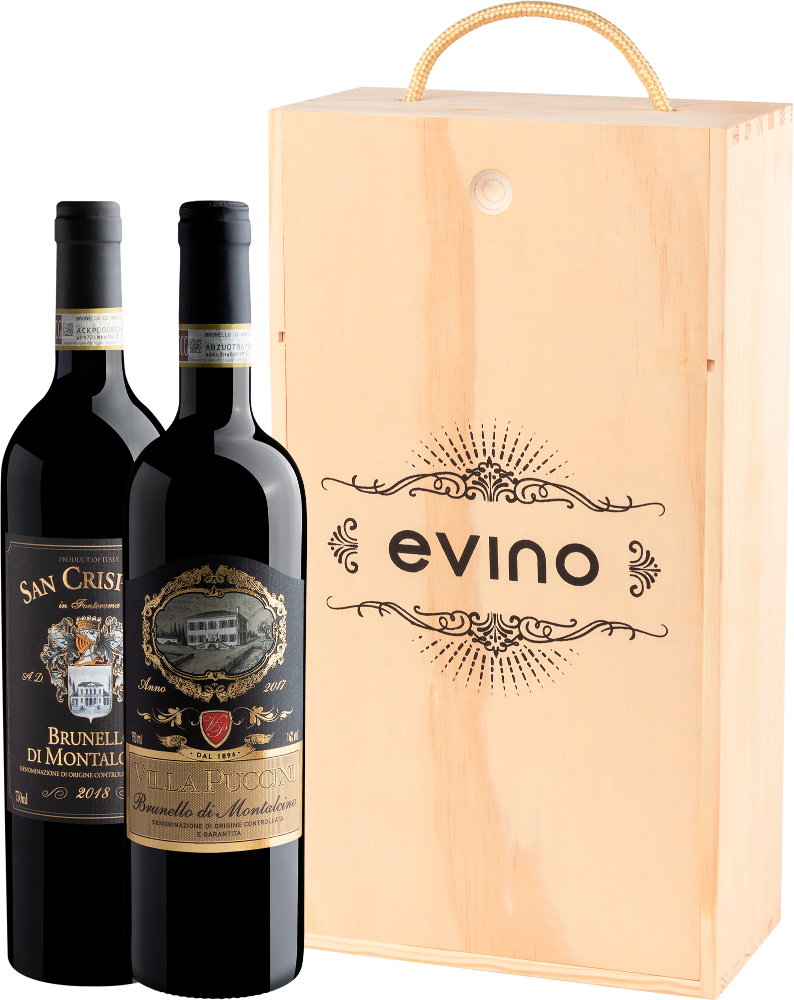 Kit 2 Brunello di Montalcino + Caixa de Madeira Exclusiva