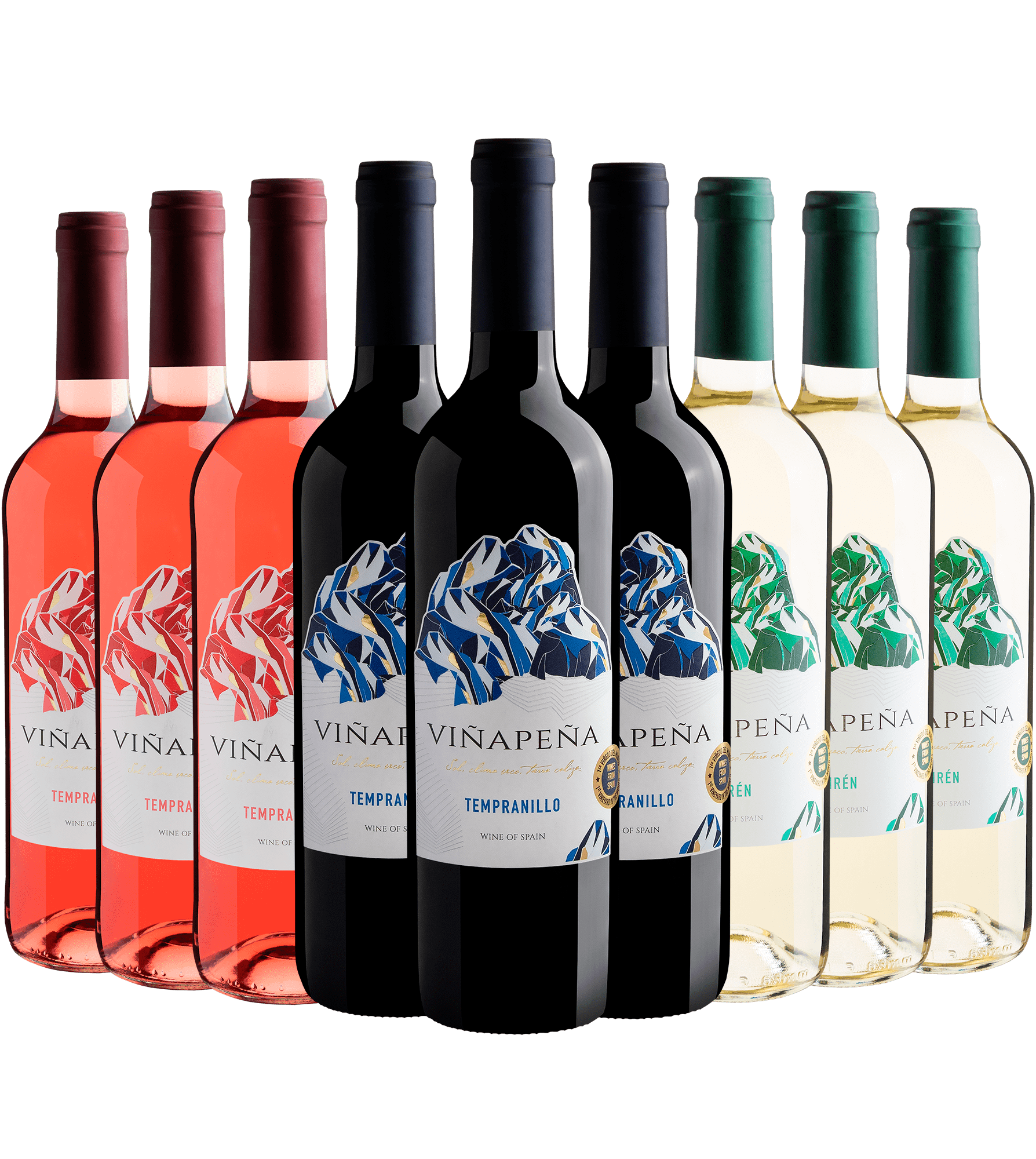 Kit Viñapeña: 3 Tinto + 3 Branco + 3 Rosé por R$27,90 cada garrafa