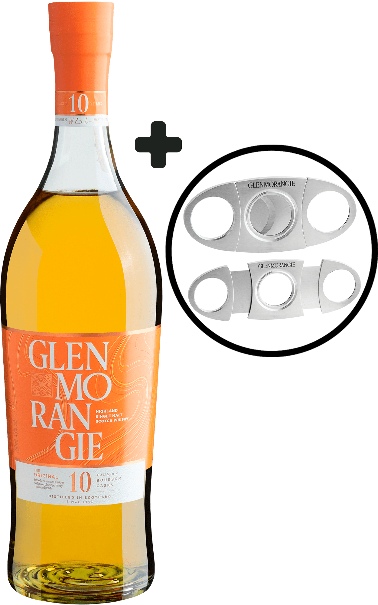 Kit Glenmorangie The Original 10 Years Whisky + Cortador de Charutos