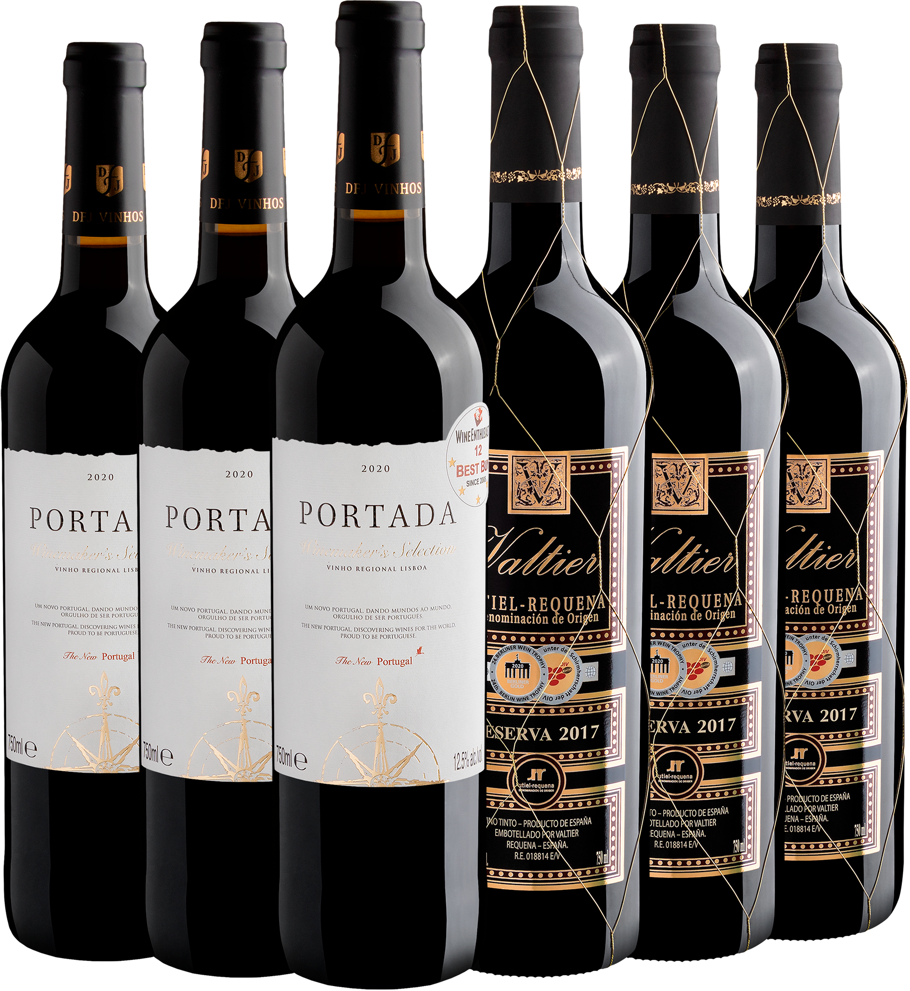 Kit 3 Portada Winemaker's + 3 Valtier Reserva Utiel-Requena