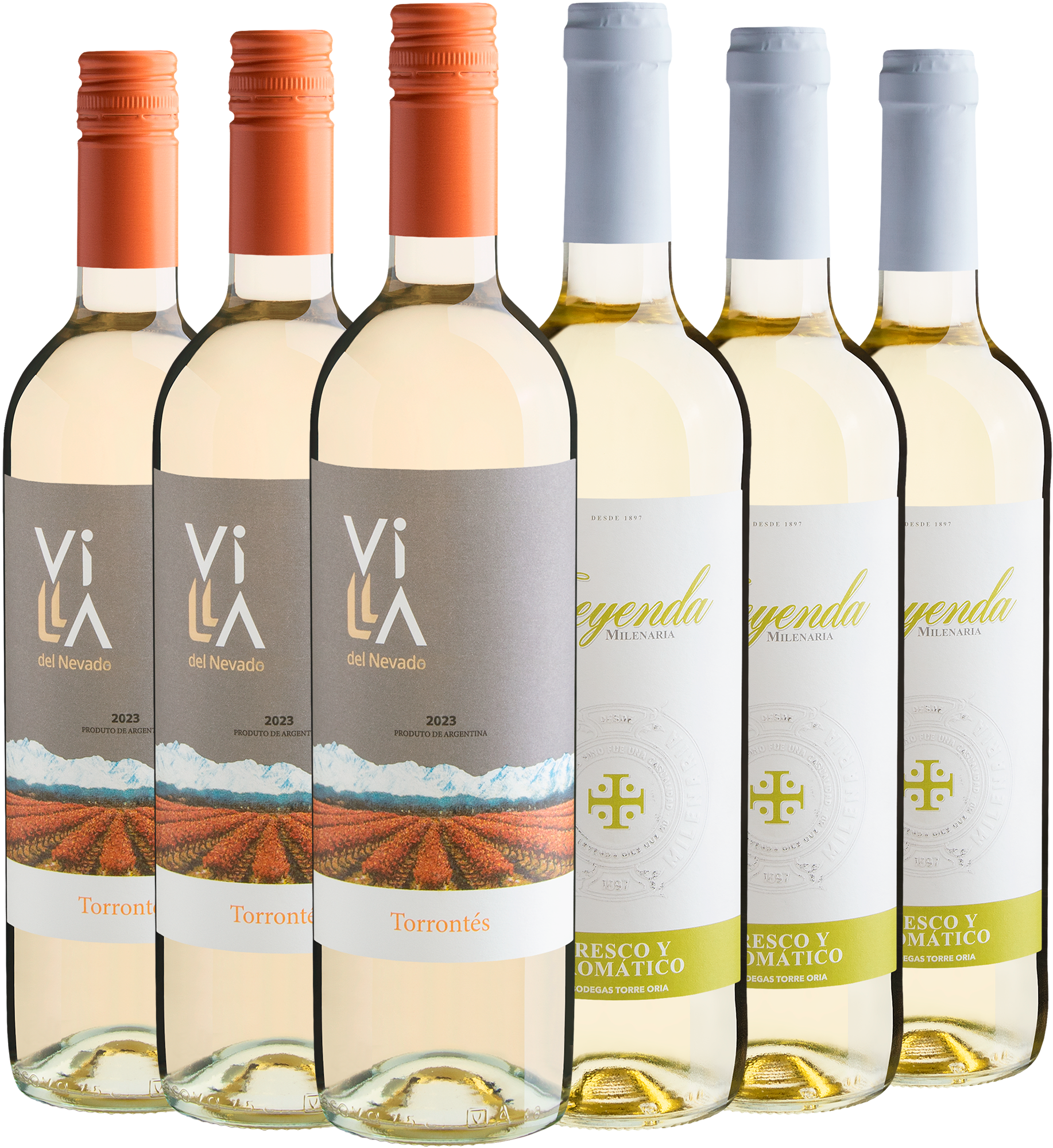 Kit 3 Viúra + 3 Torrontés por R$27,90 cada garrafa