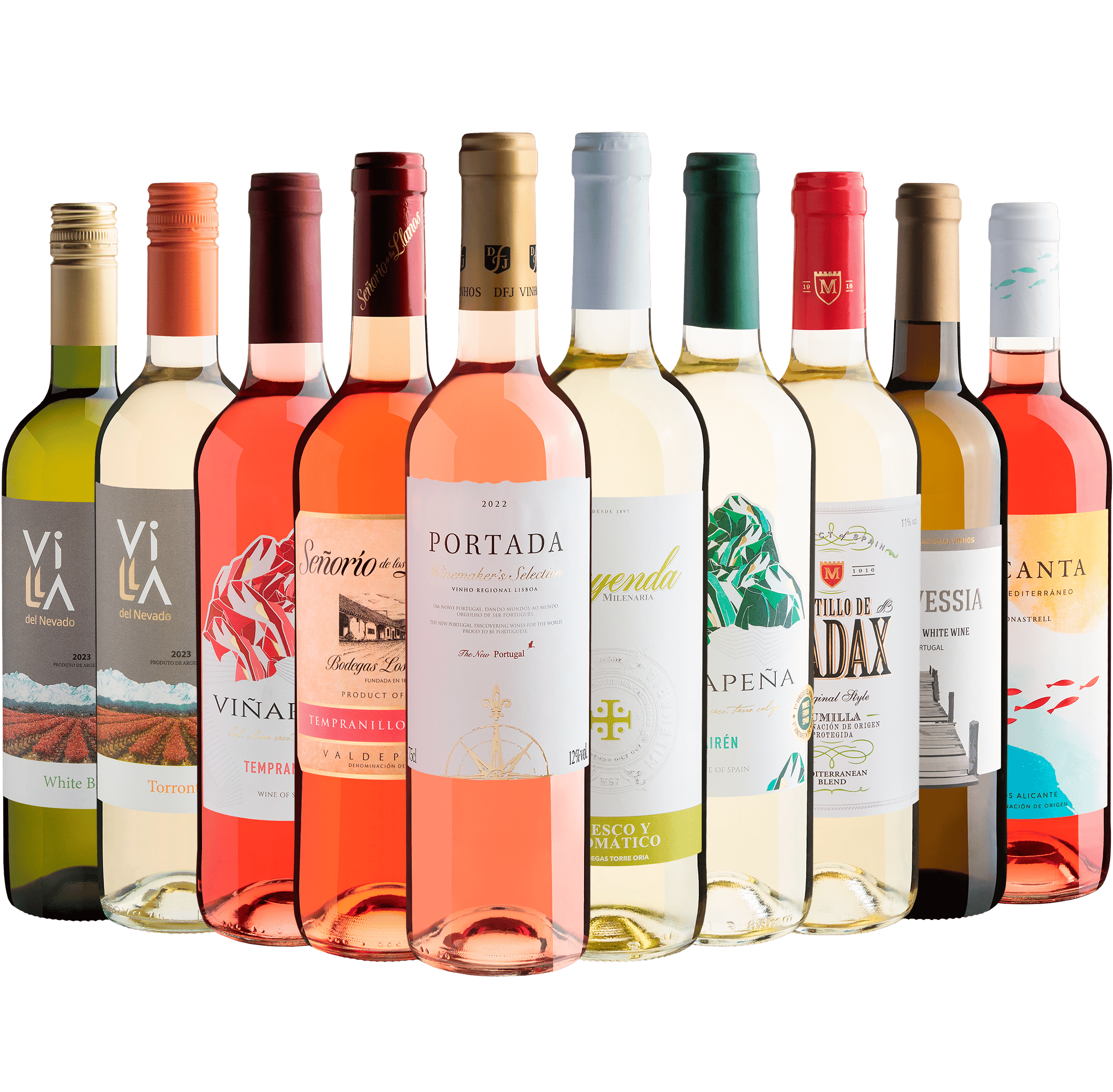 Kit 10 Vinhos com Portada Rosé por R$27,90 cada garrafa