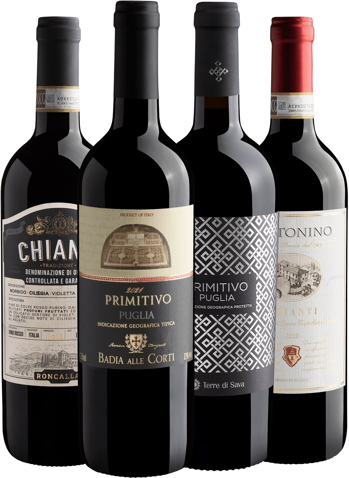 Kit 2 Primitivos + 2 Chiantis por R$44,90 cada garrafa