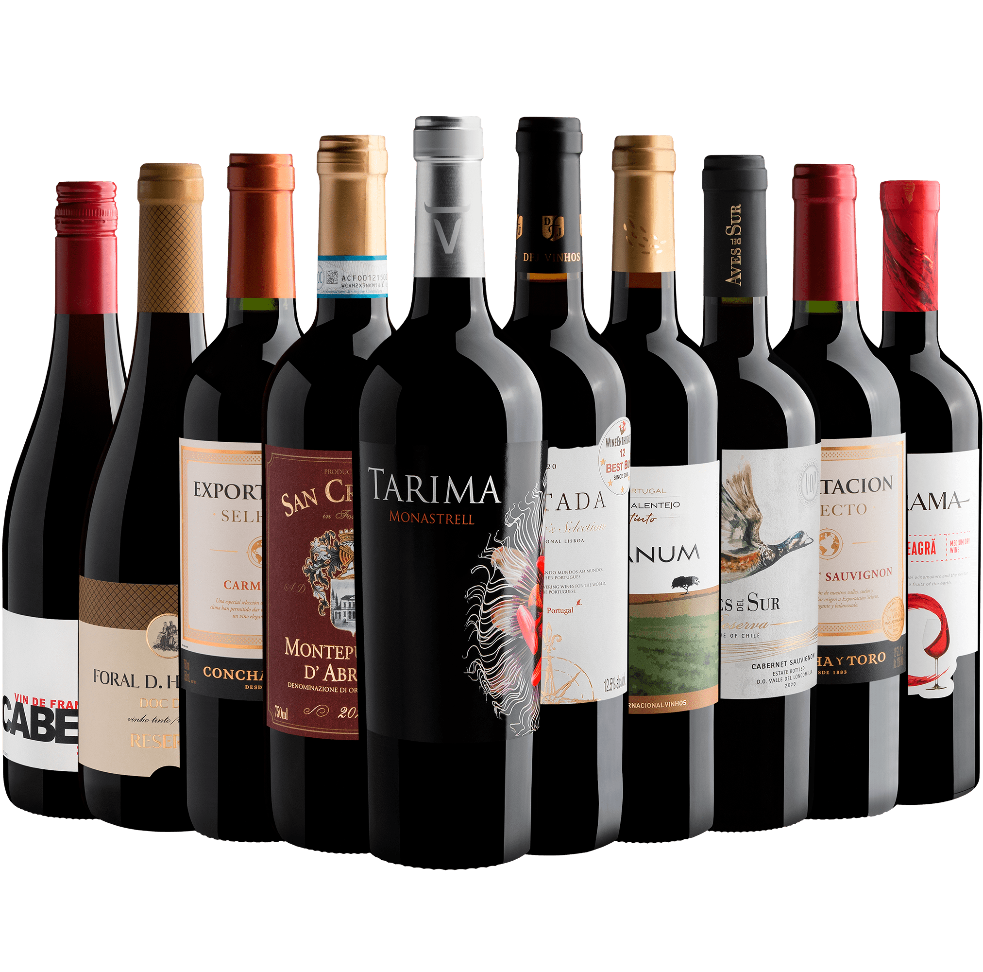 Kit 10 Vinhos Best Sellers por R$39,90 cada garrafa