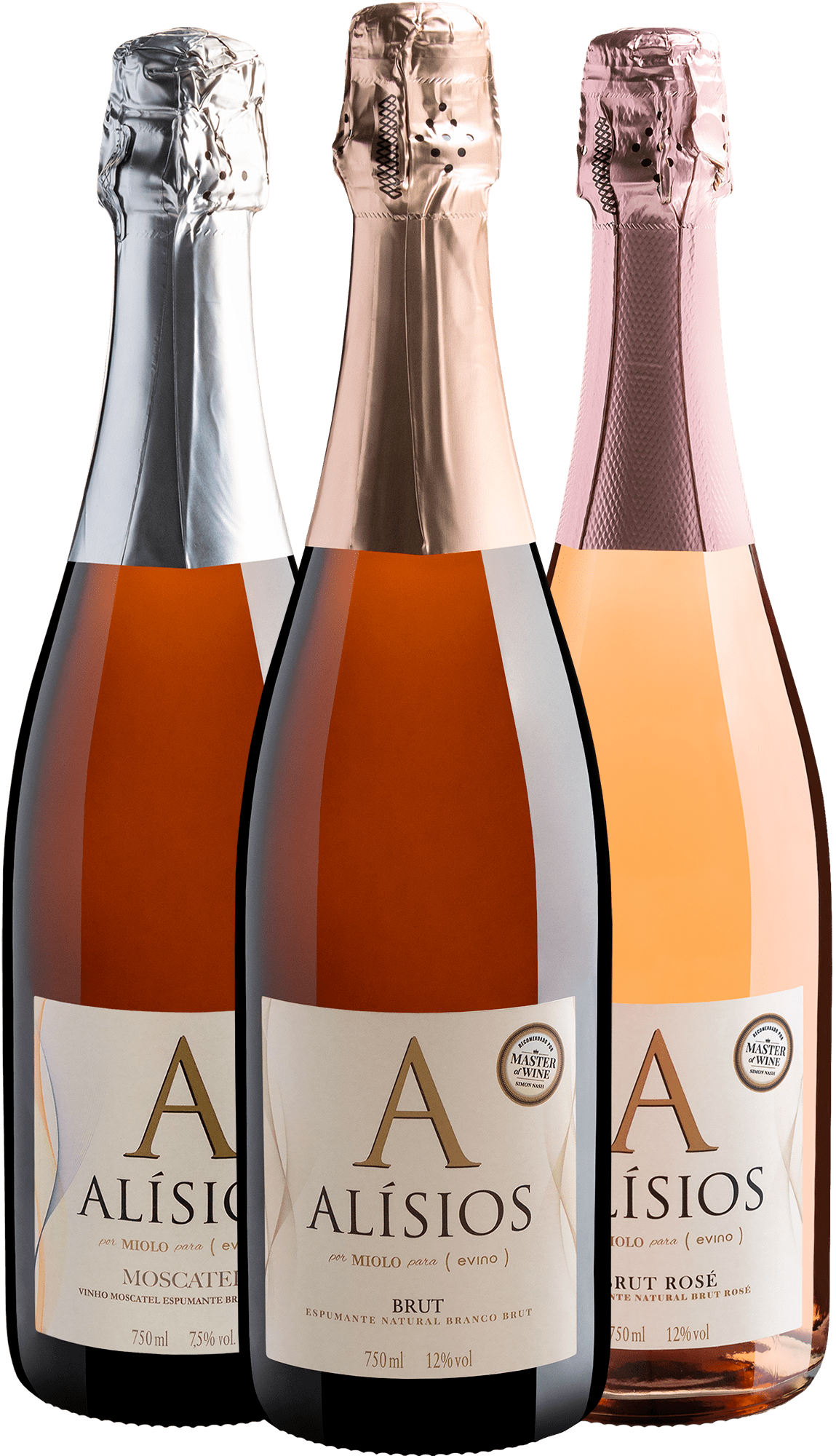 Kit Alísios | 1 Miolo Rosé Brut + 1 Brut + 1 Moscatel 