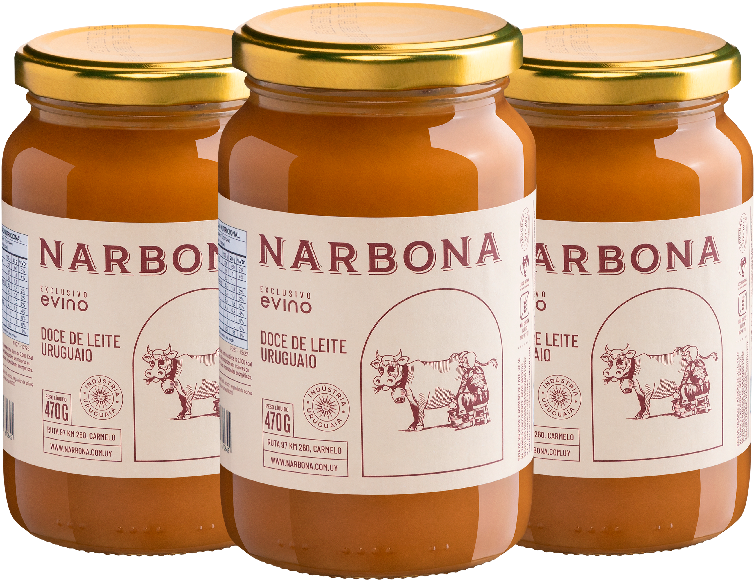 Kit 3 Doce de Leite Uruguaio Narbona Exclusivo Evino - 470g por R$33,30 cada