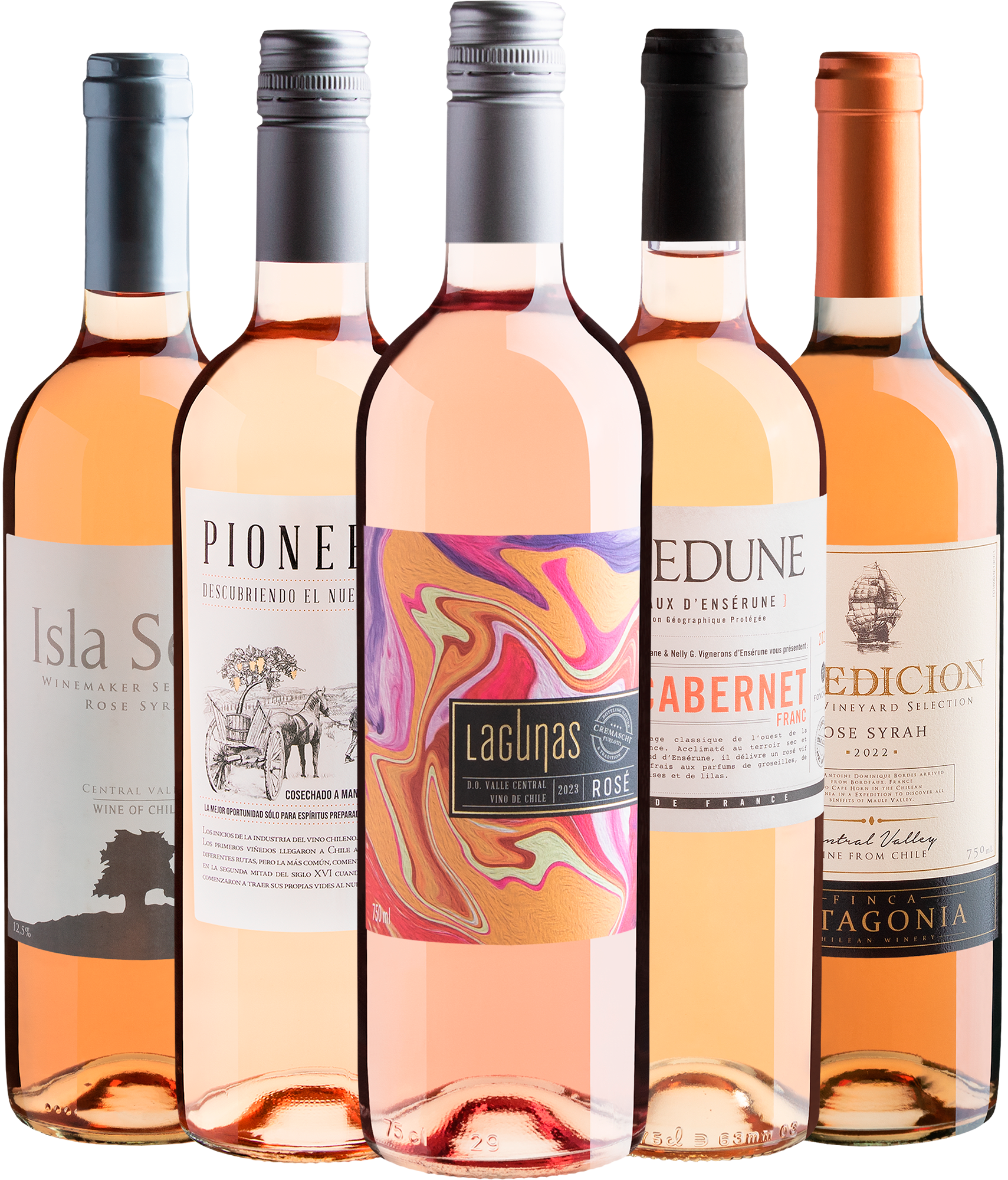 Kit 5 Vinhos Rosés por R$29,90 cada garrafa