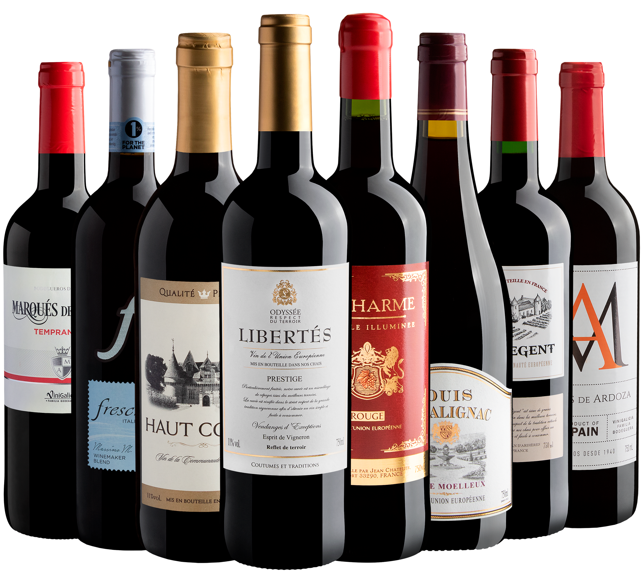 Kit Degustação Velho Mundo | 8 vinhos por R$29,90 cada garrafa 