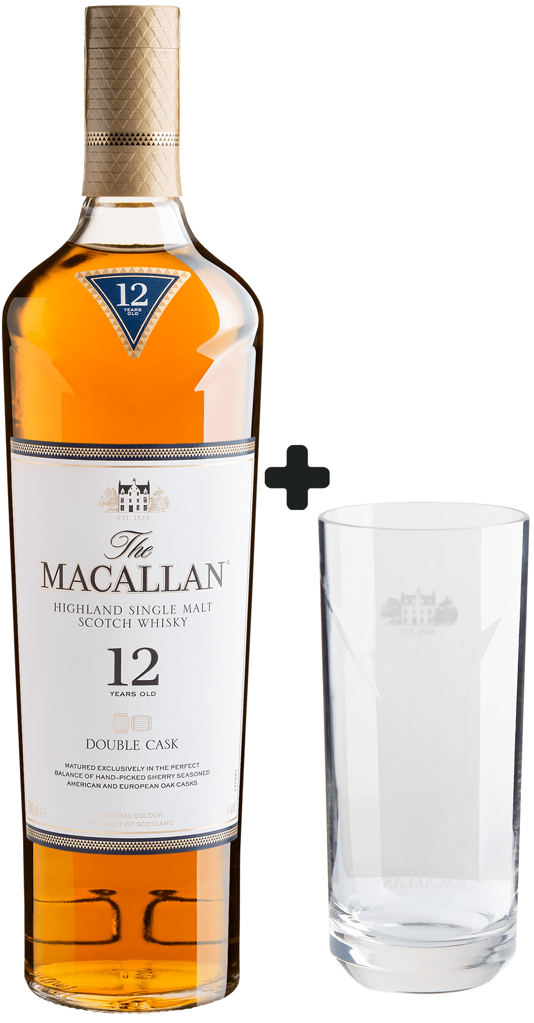 Macallan Double Cask 12Y + Copo de Whisky Longo