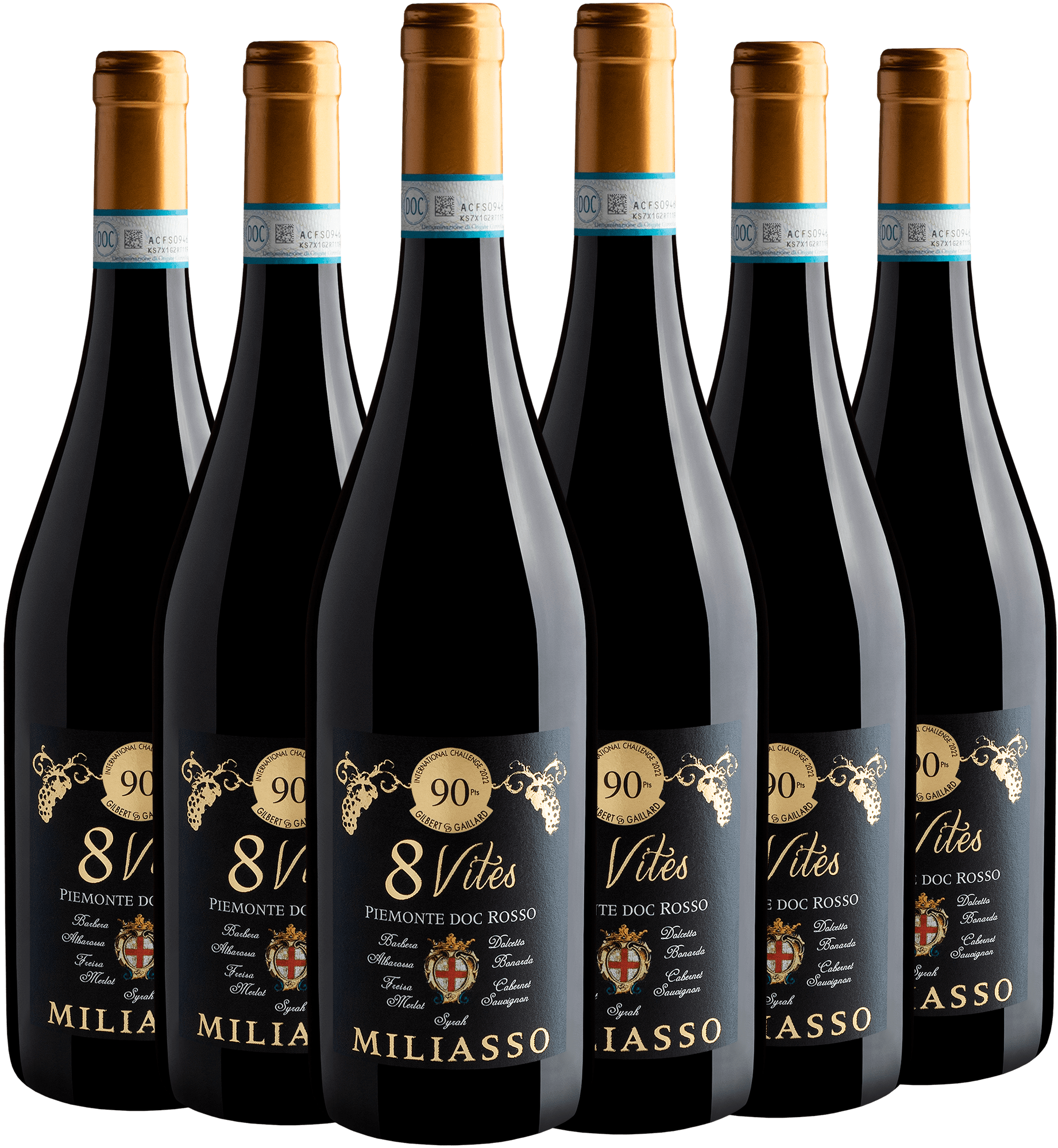 Kit 6 Miliasso 8 Vites Rosso Piemonte DOC por R$59,90 cada garrafa