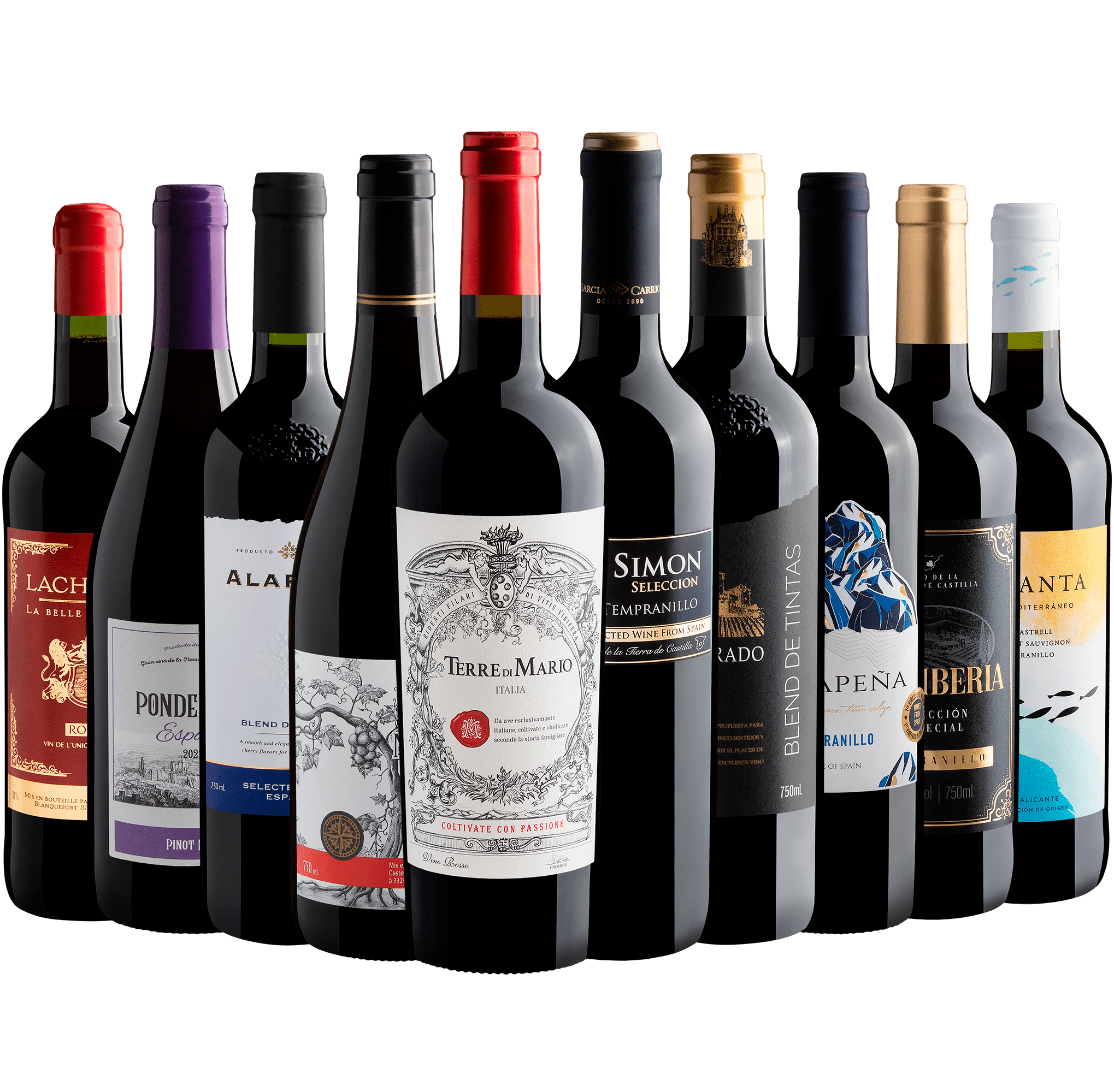 Kit 10 Vinhos do Velho Mundo com Terre di Mario por R$29,90 cada garrafa