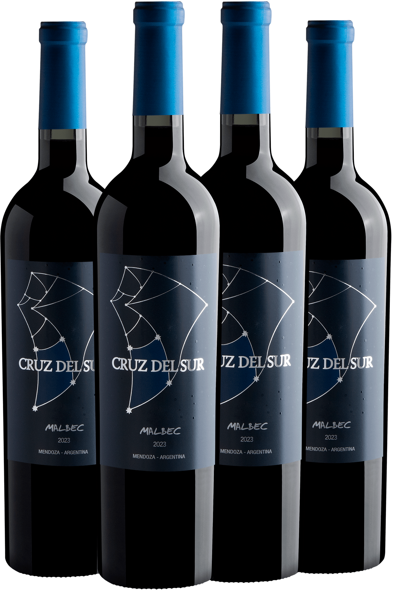 Kit 4 Cruz Del Sur Malbec por R$34,90 cada garrafa