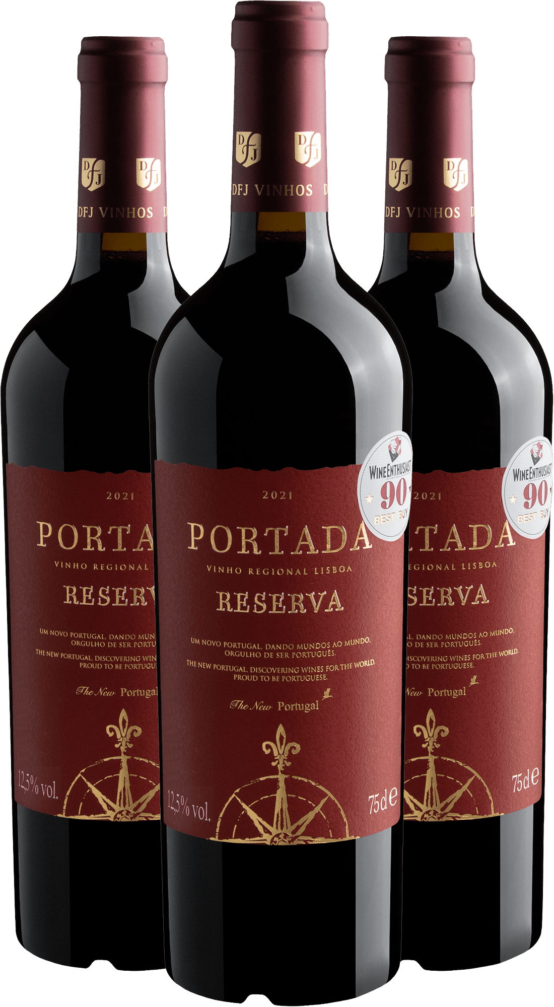 Kit Portada Reserva Vinho Regional Lisboa | 3 garrafas por R$84,90 cada
