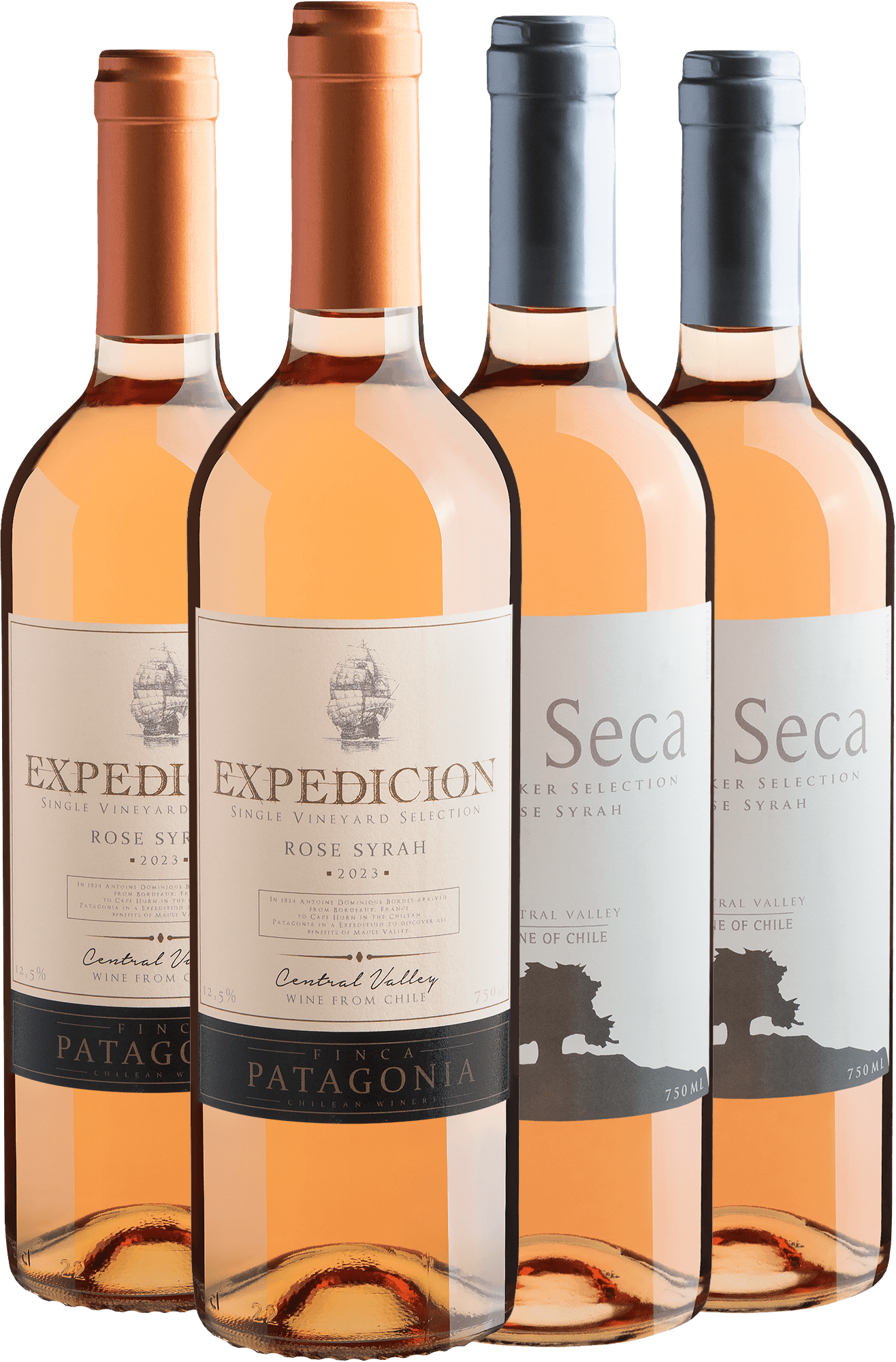 Kit Syrah Rosé | 2 Expedicion + 2 Isla Seca por R$26,90 cada garrafa