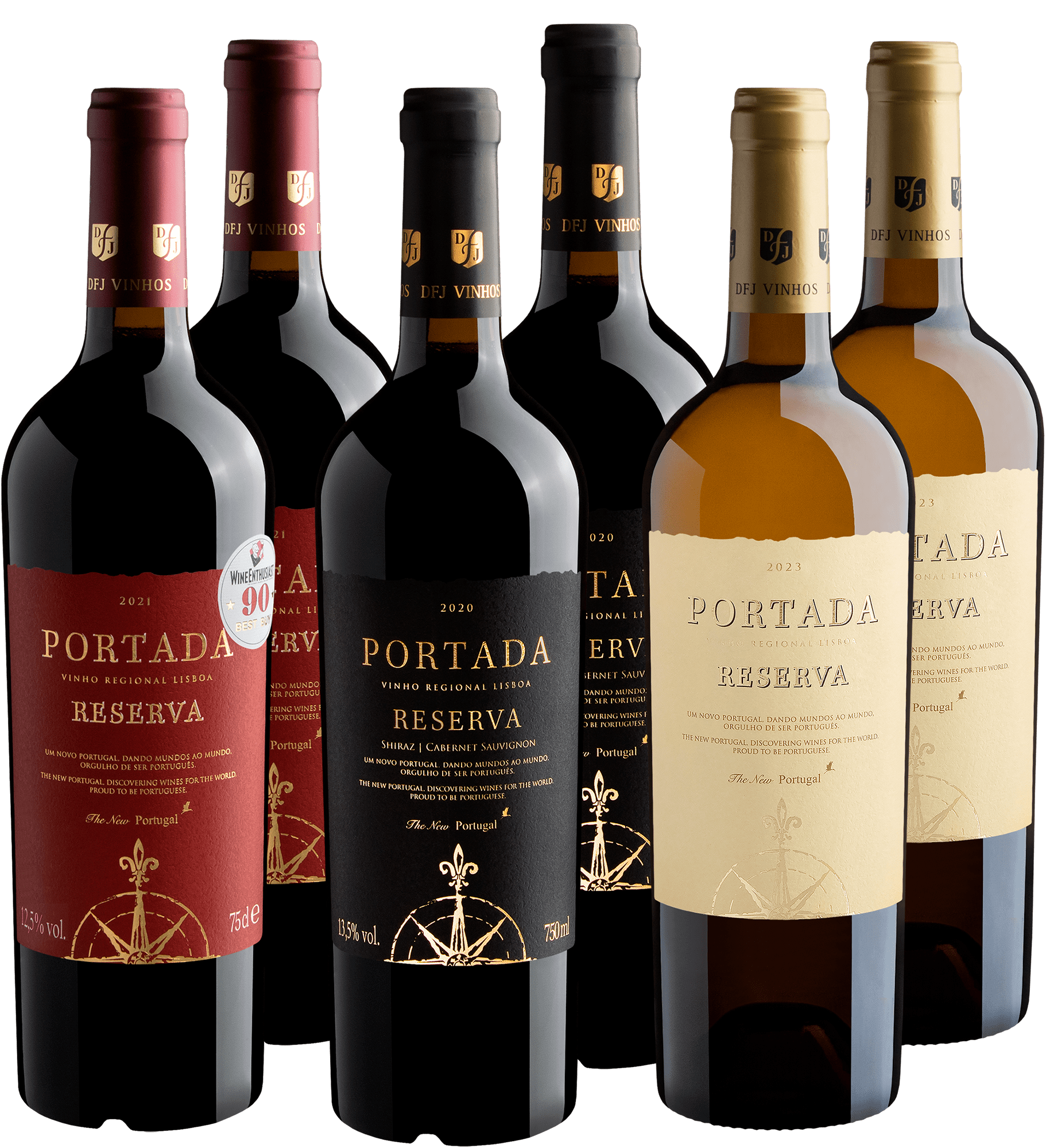 Kit Portada Reserva | 2 Tinto + 2 Black + 2 Branco 