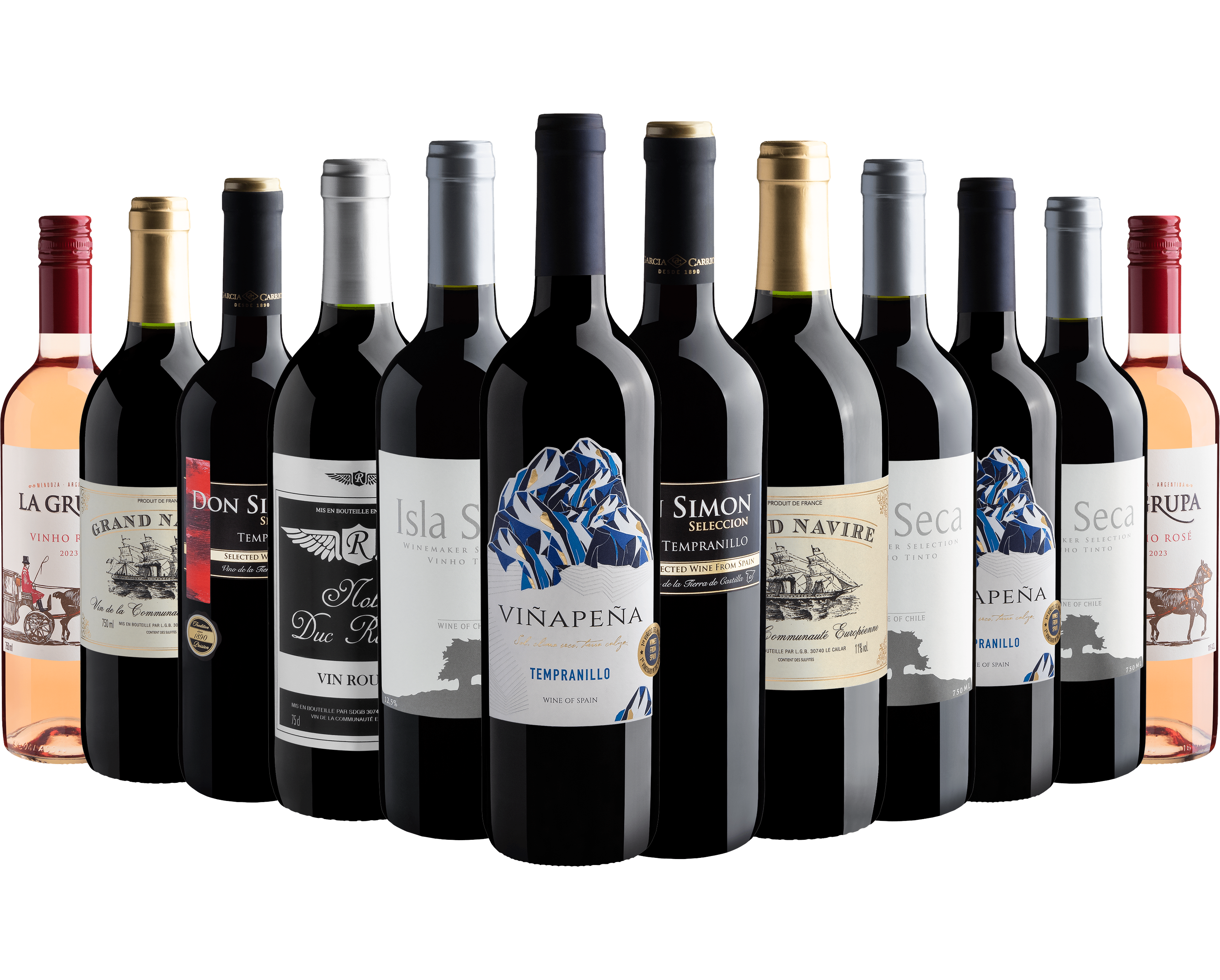 Kit 12 Vinhos por R$21,90 cada garrafa 