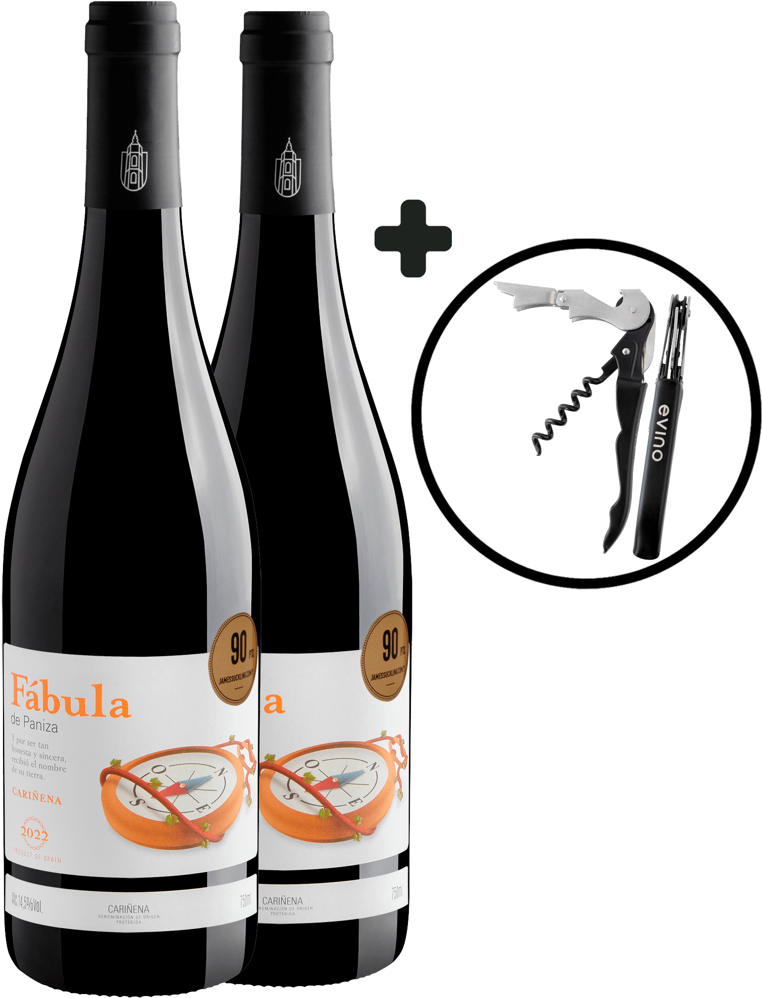 Kit 2 Fábula de Paniza Cariñena DOP por R$69,90 cada garrafa + Saca-Rolhas Grátis