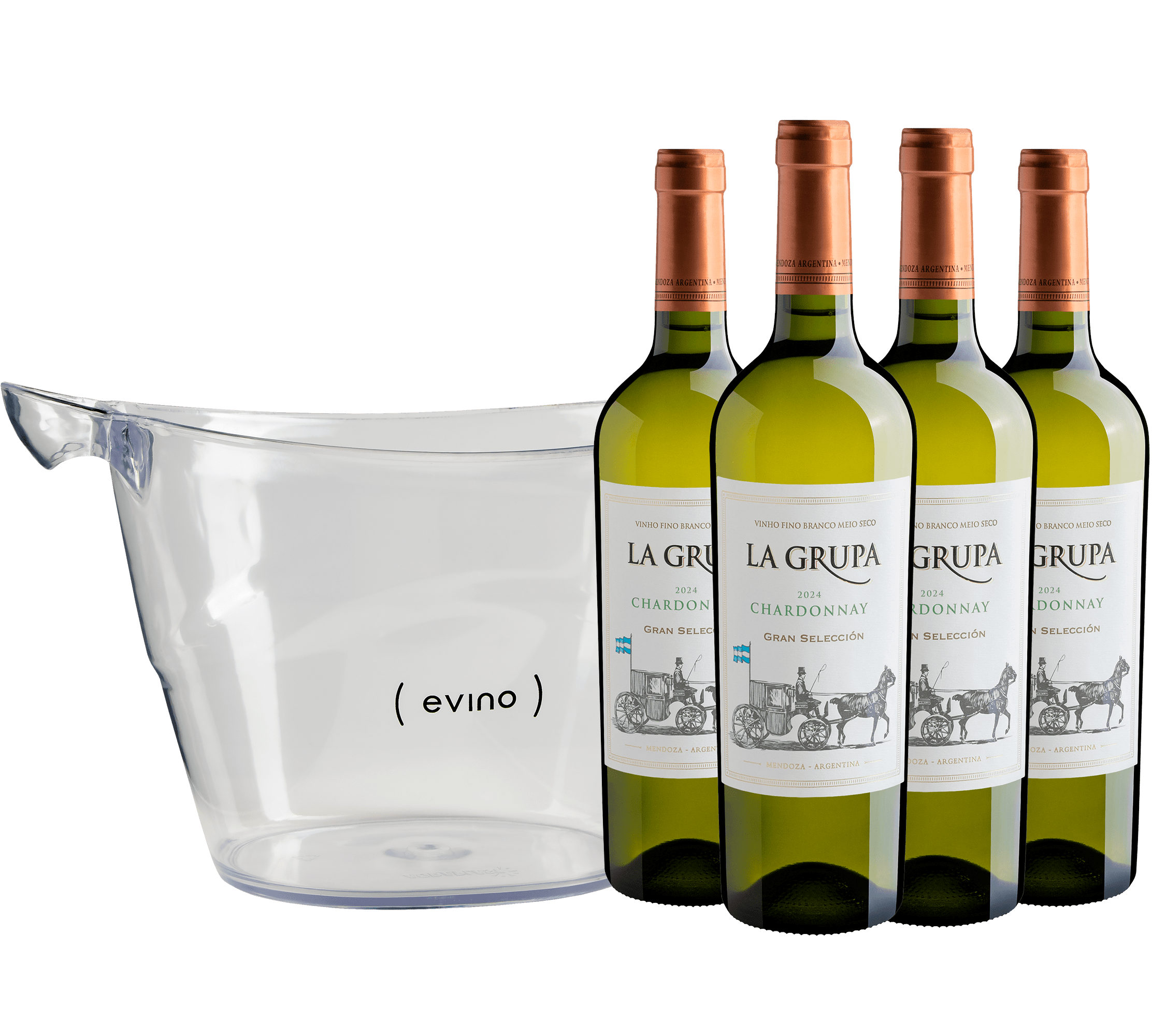 Kit 4 La Grupa Chardonnay por R$39,90 cada + Champanheira e Frete Grátis*