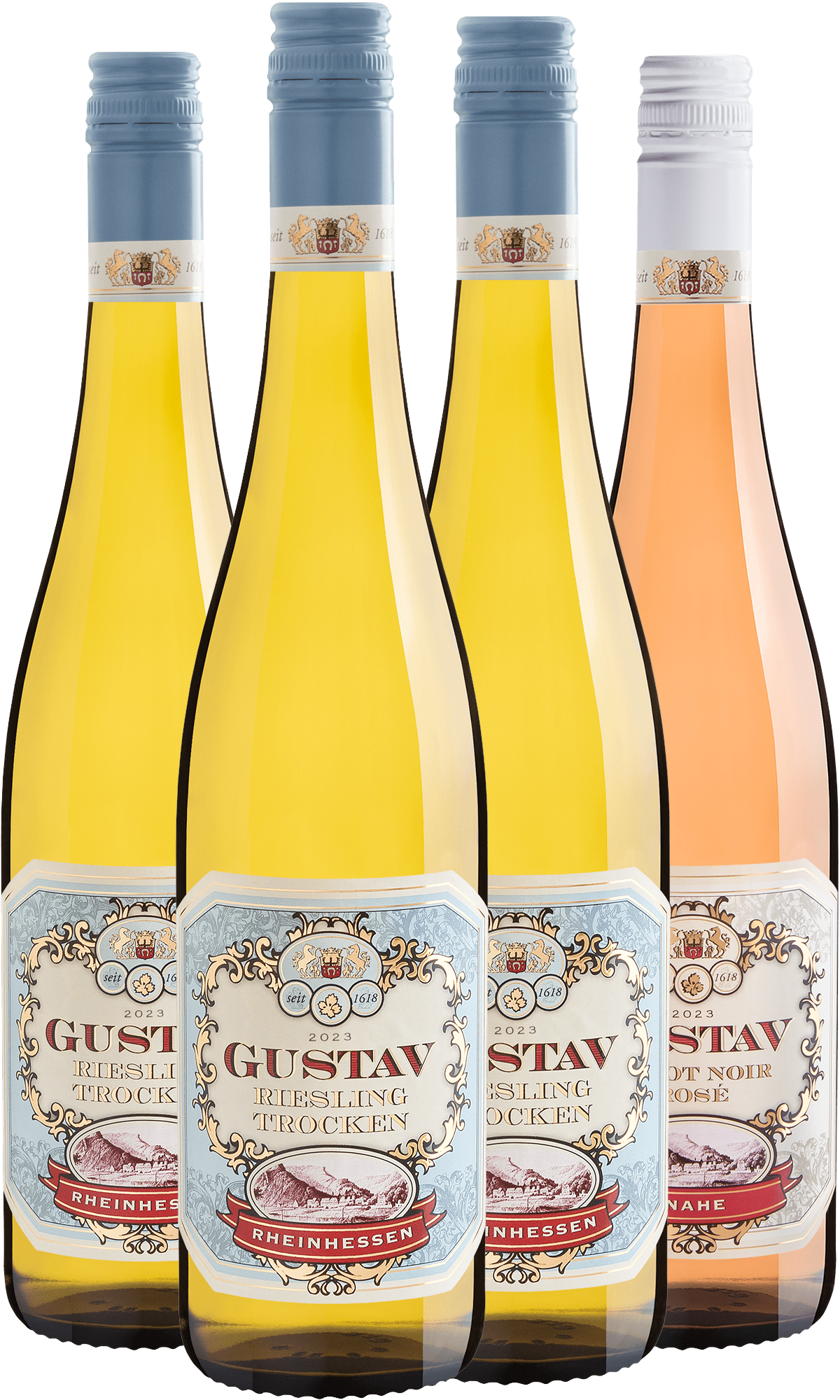 Kit Gustav | 3 Riesling Trocken Rheinhessen + 1 Pinot Noir Rosé Nahe por R$59,90 cada garrafa