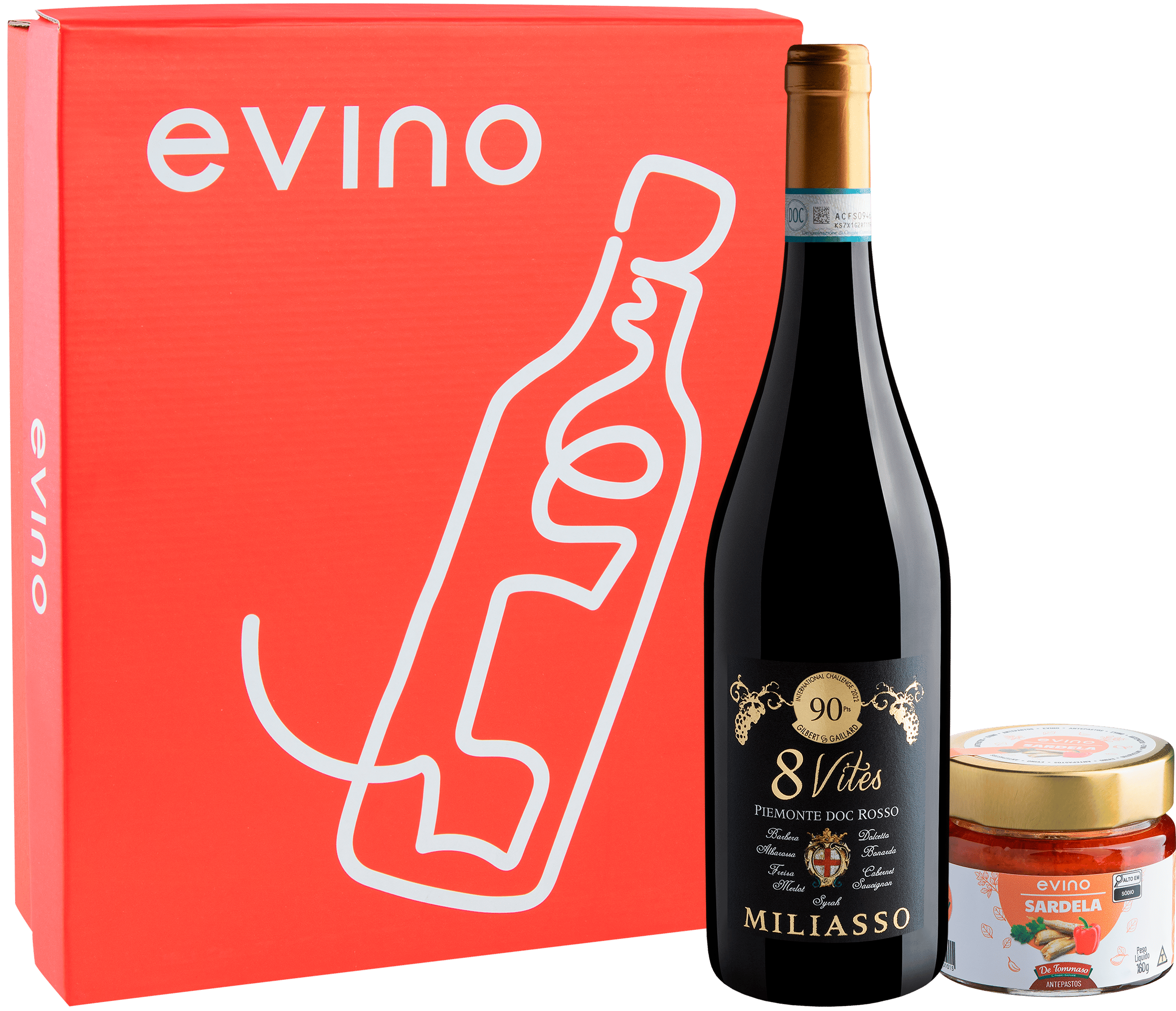 Kit Miliasso 8 Vites Rosso Piemonte DOC para Presente
