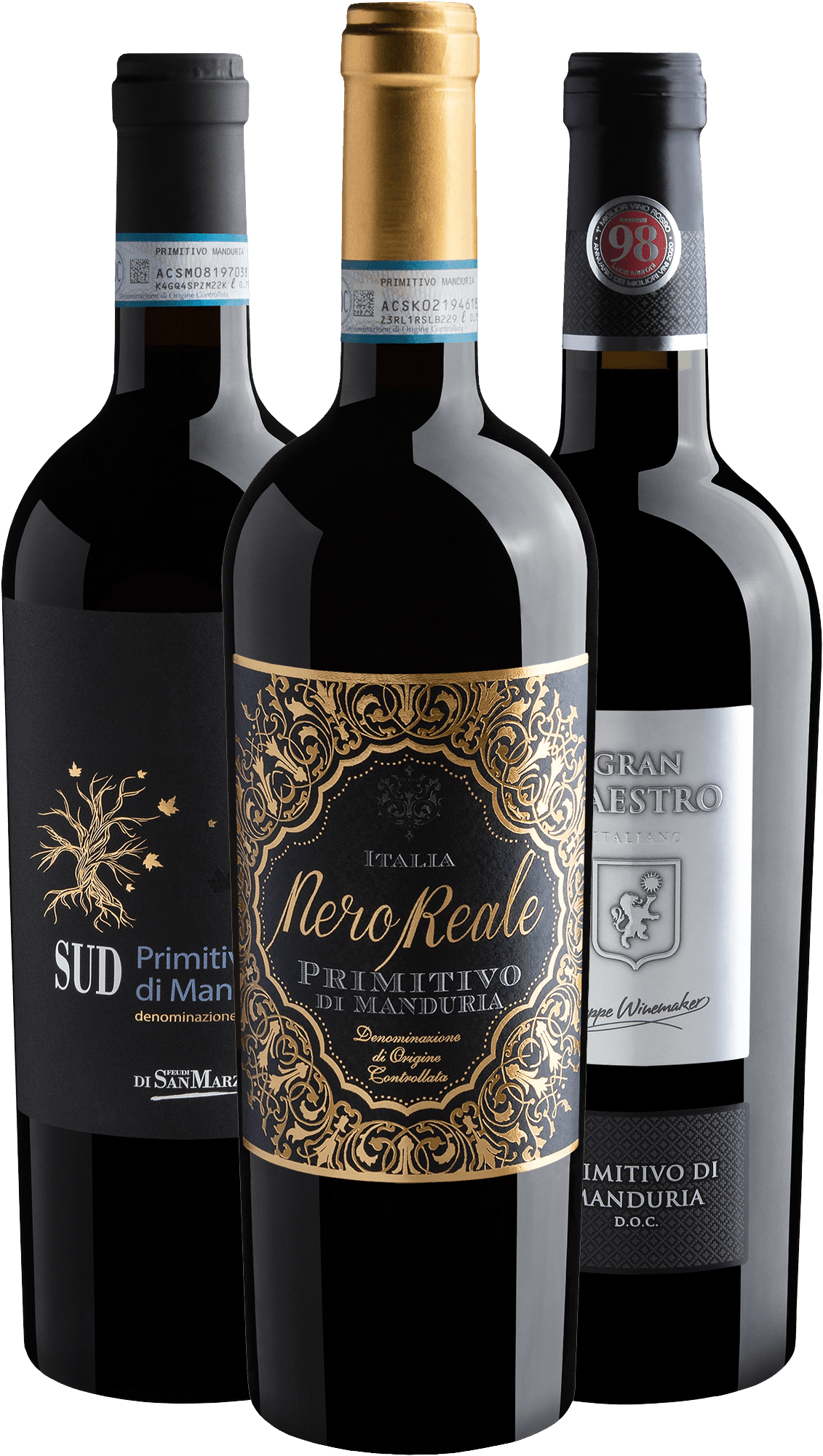 Kit 3 Primitivos di Manduria por R$103,92 cada garrafa com cupom
