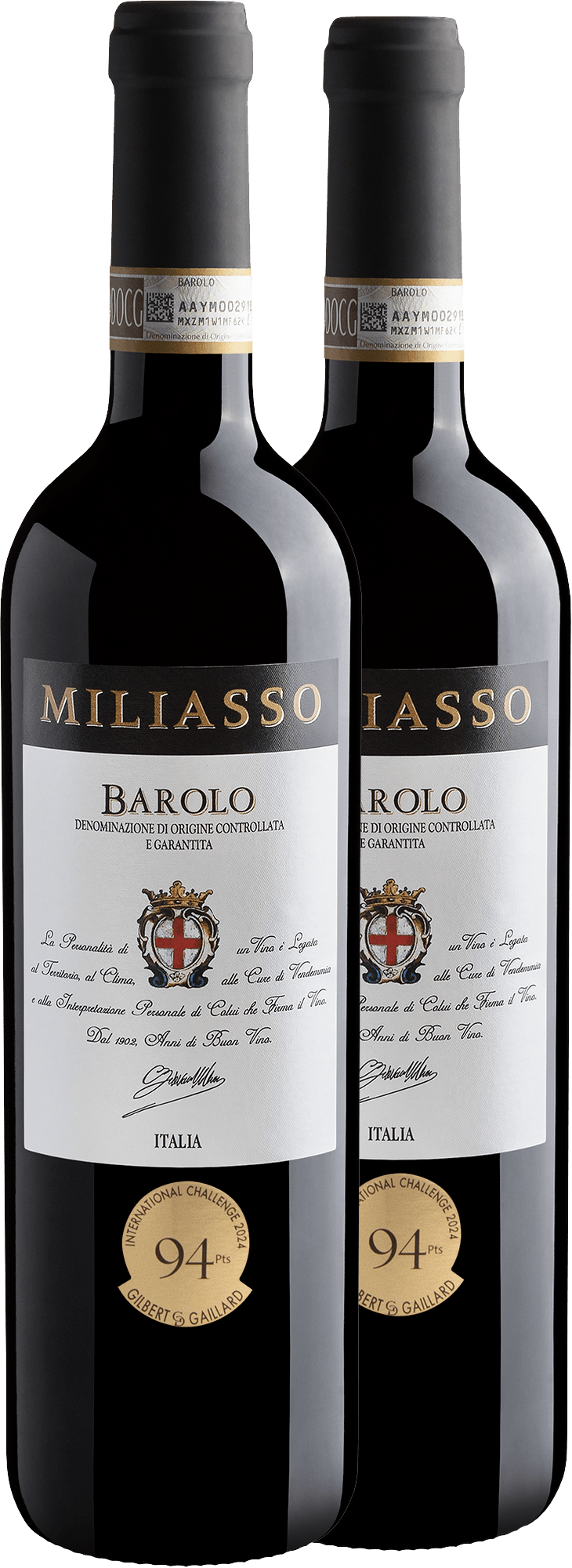 Kit 2 Miliasso Barolo DOCG por R$274,90 cada garrafa 