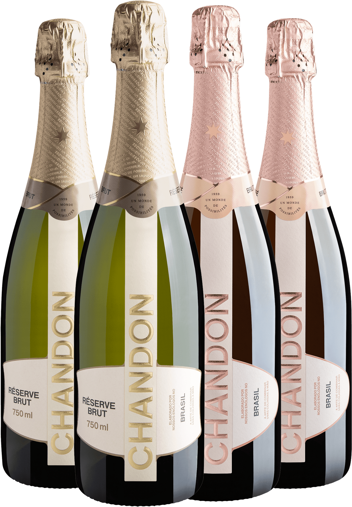 Kit Chandon | 2 Réserve Brut + 2 Brut Rosé