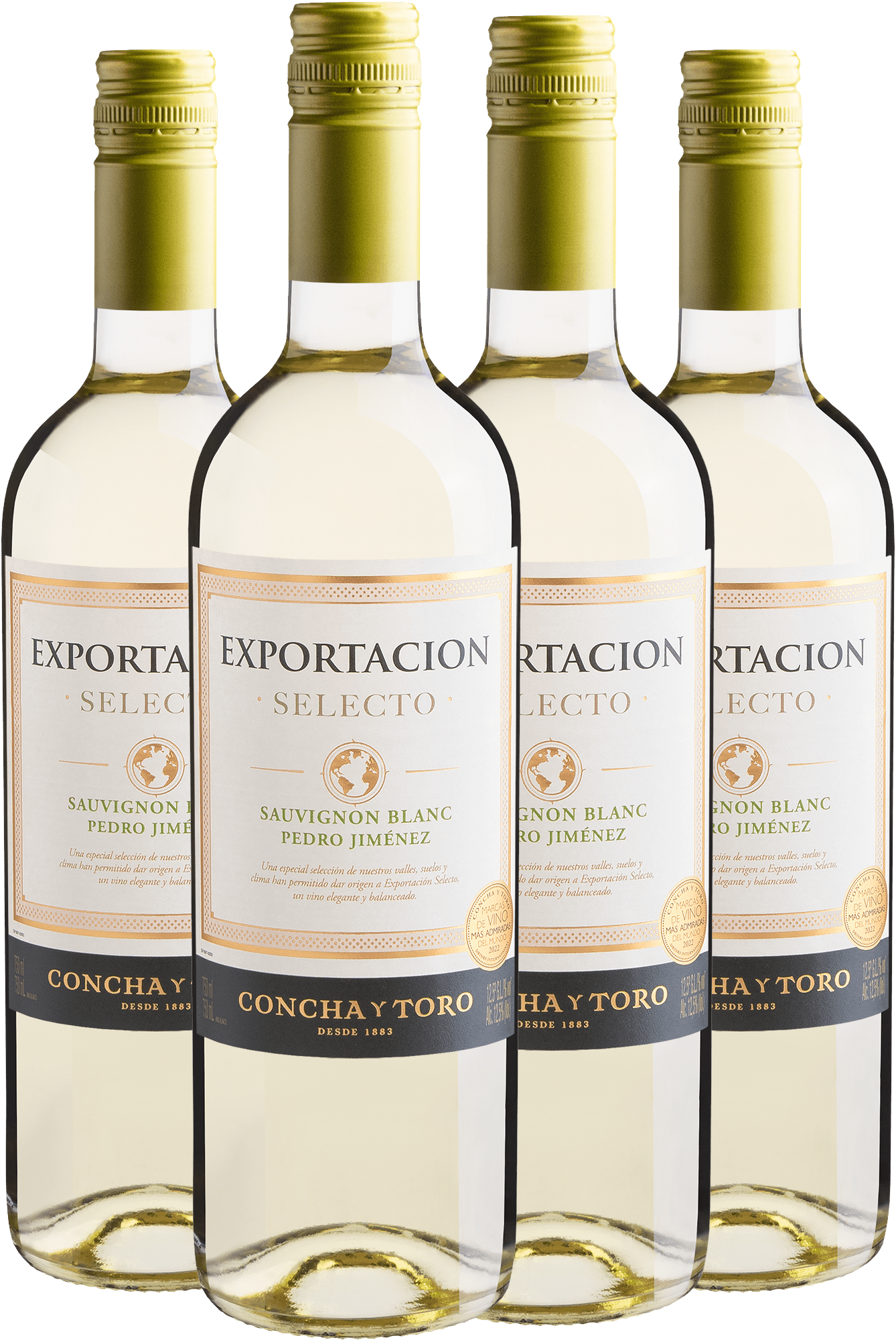 Kit 4 Concha y Toro Exportacion Selecto Sauvignon Blanc-Pedro Jiménez por R$34,90 cada garrafa