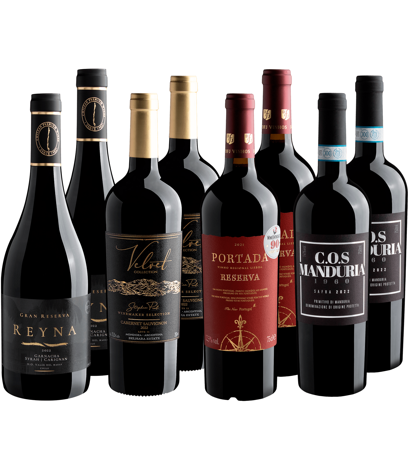 Kit Vinhos Premium com Primitivo di Manduria | 8 garrafas por R$69,90 cada