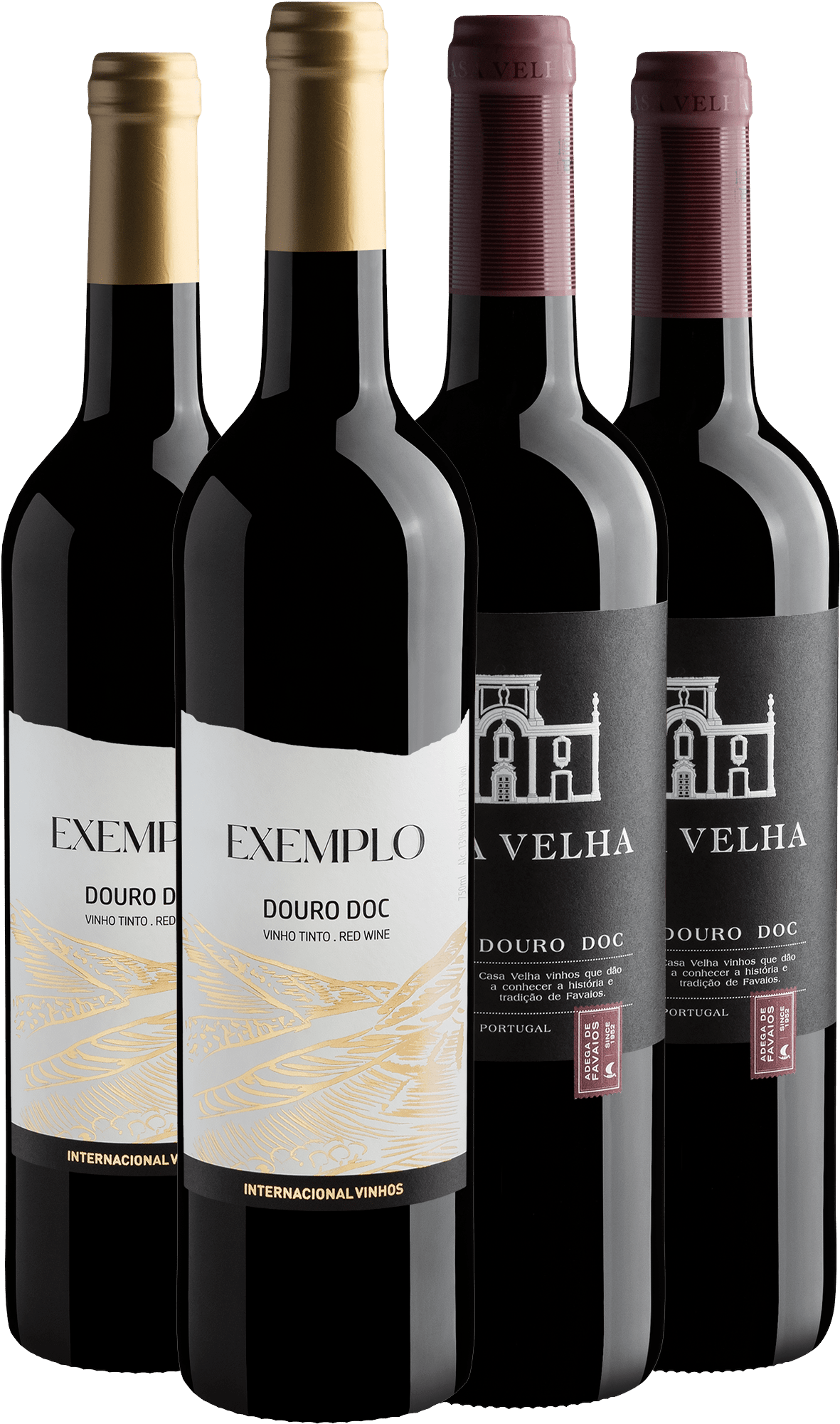 Kit Tintos do Douro | 2 Exemplo + 2 Casa Velha por R$49,90 cada garrafa + Frete Grátis*