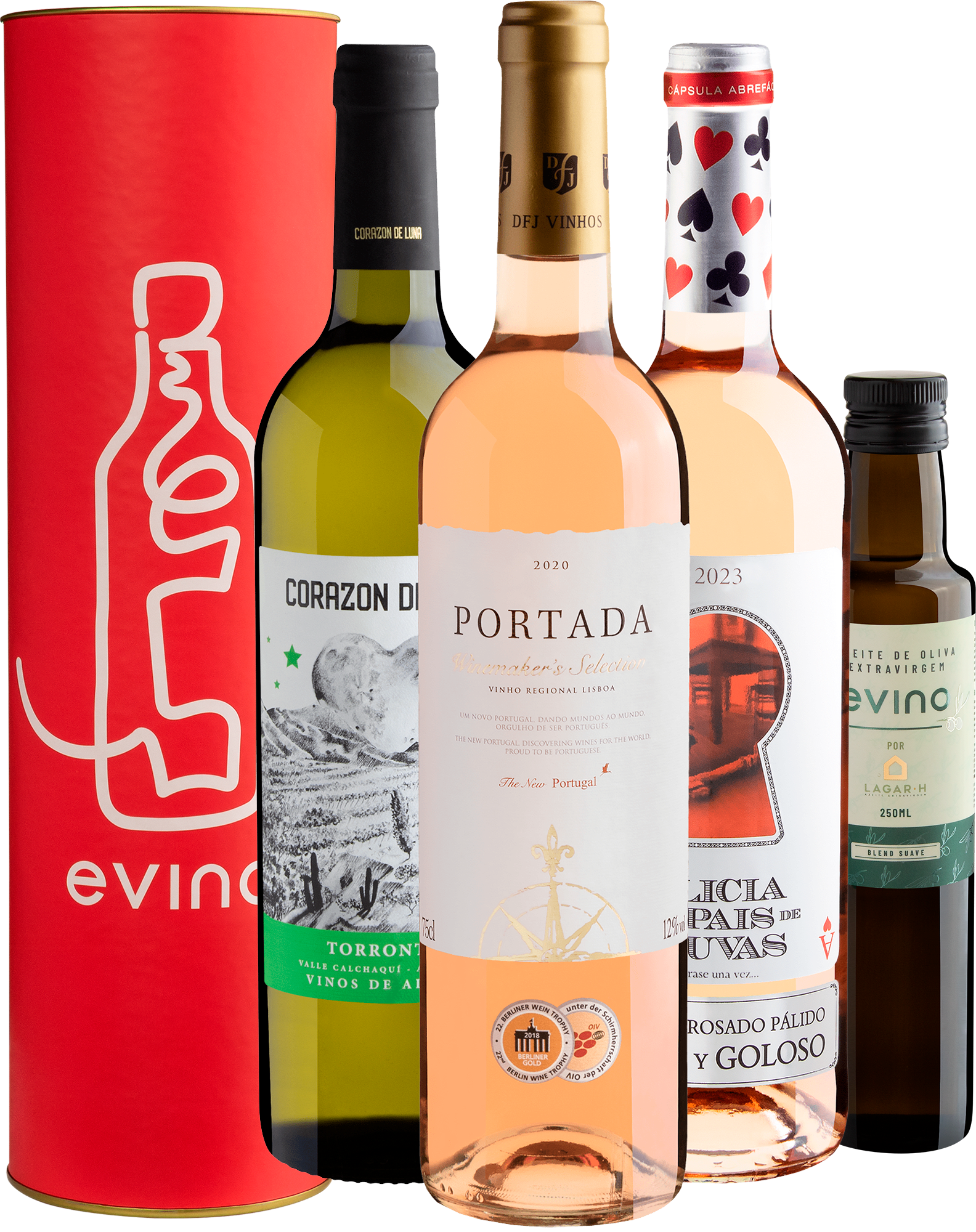 Kit 3 Vinhos Refrescantes + Azeite + Embalagem de Presente + Frete Grátis*