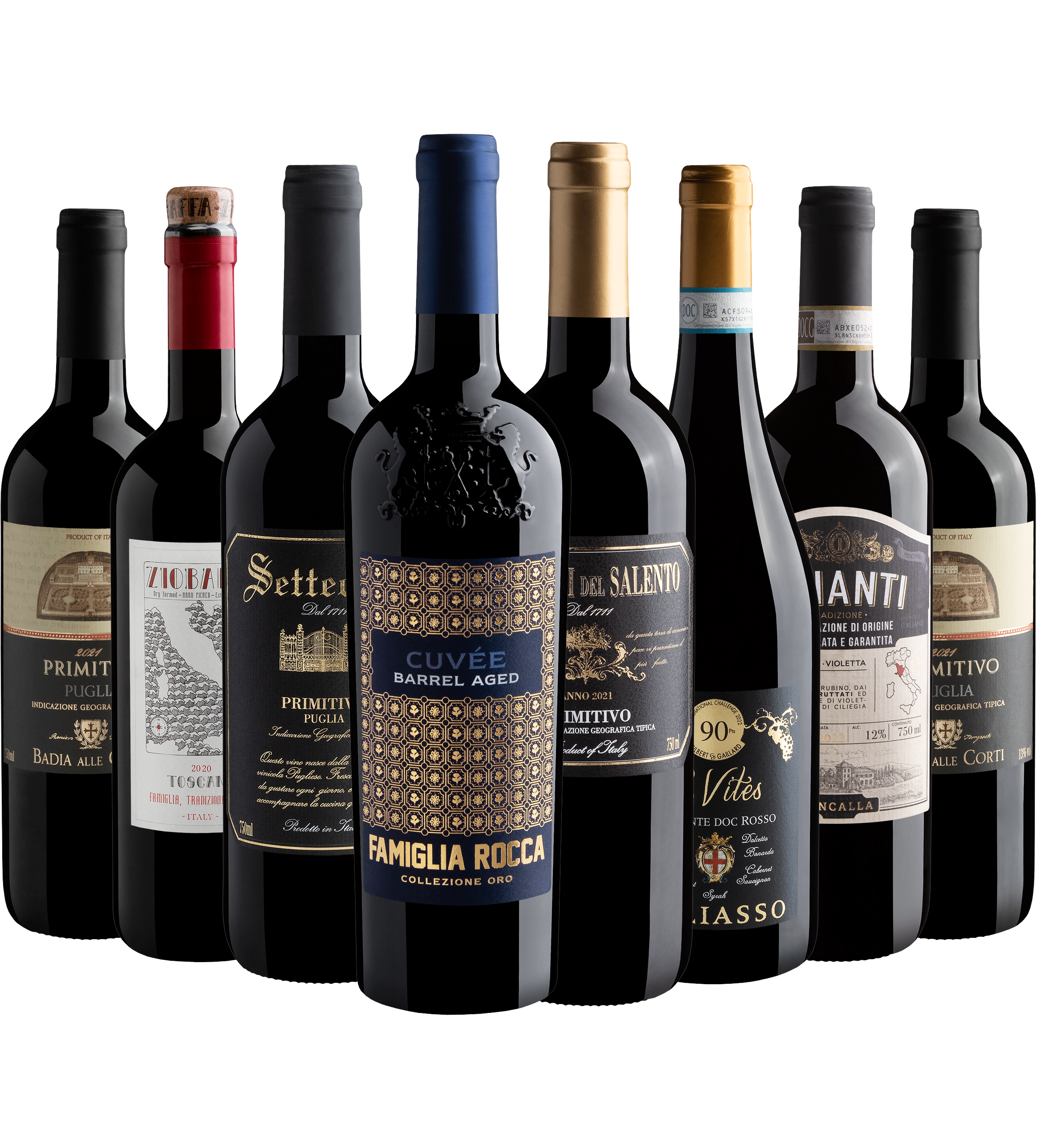 Kit Tintos Italianos 93+ Pontos | 8 garrafas por R$57,90 cada