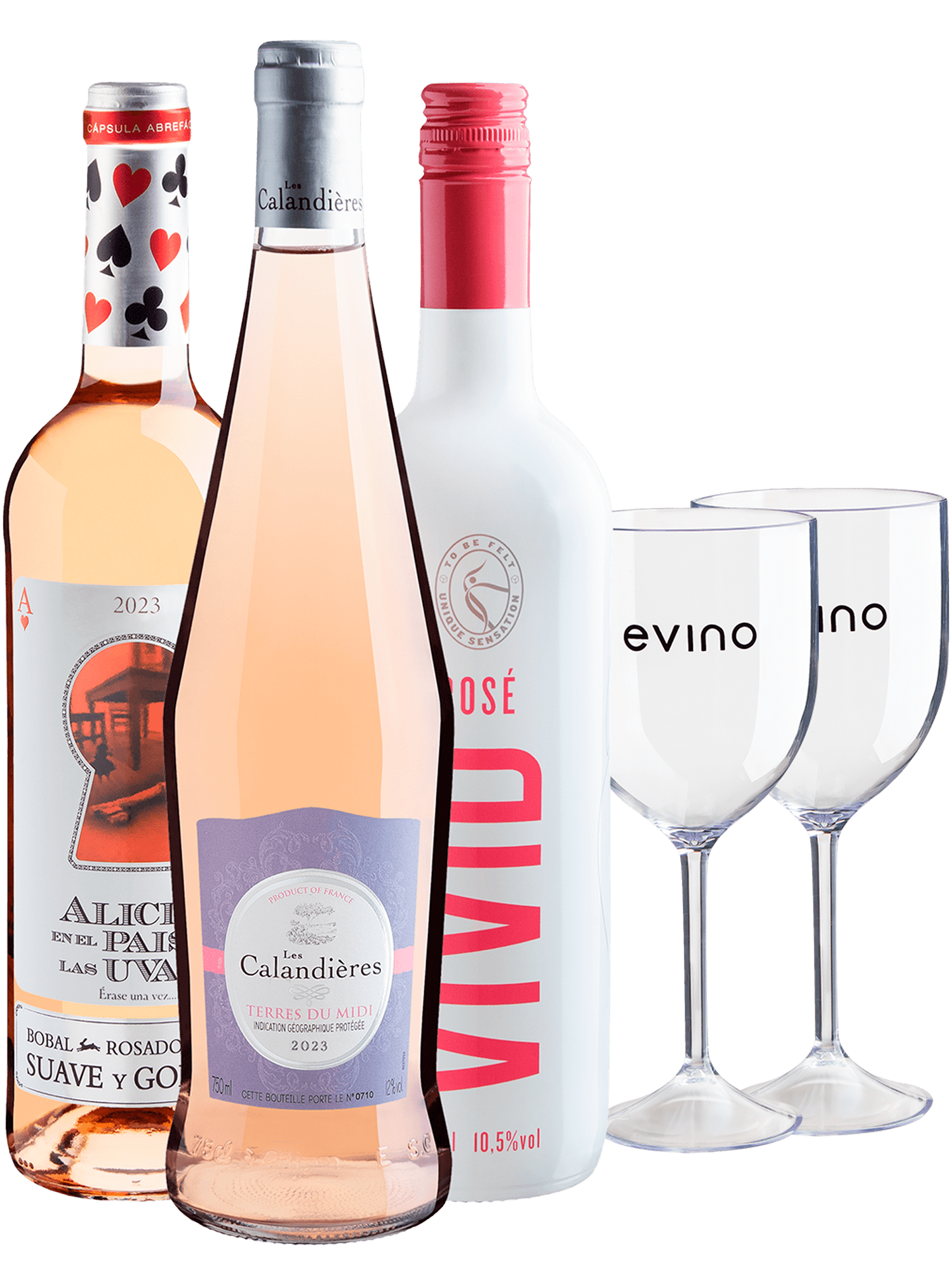 Kit 3 Best Sellers Rosés por R$49,90 cada garrafa + 2 Taças Grátis 