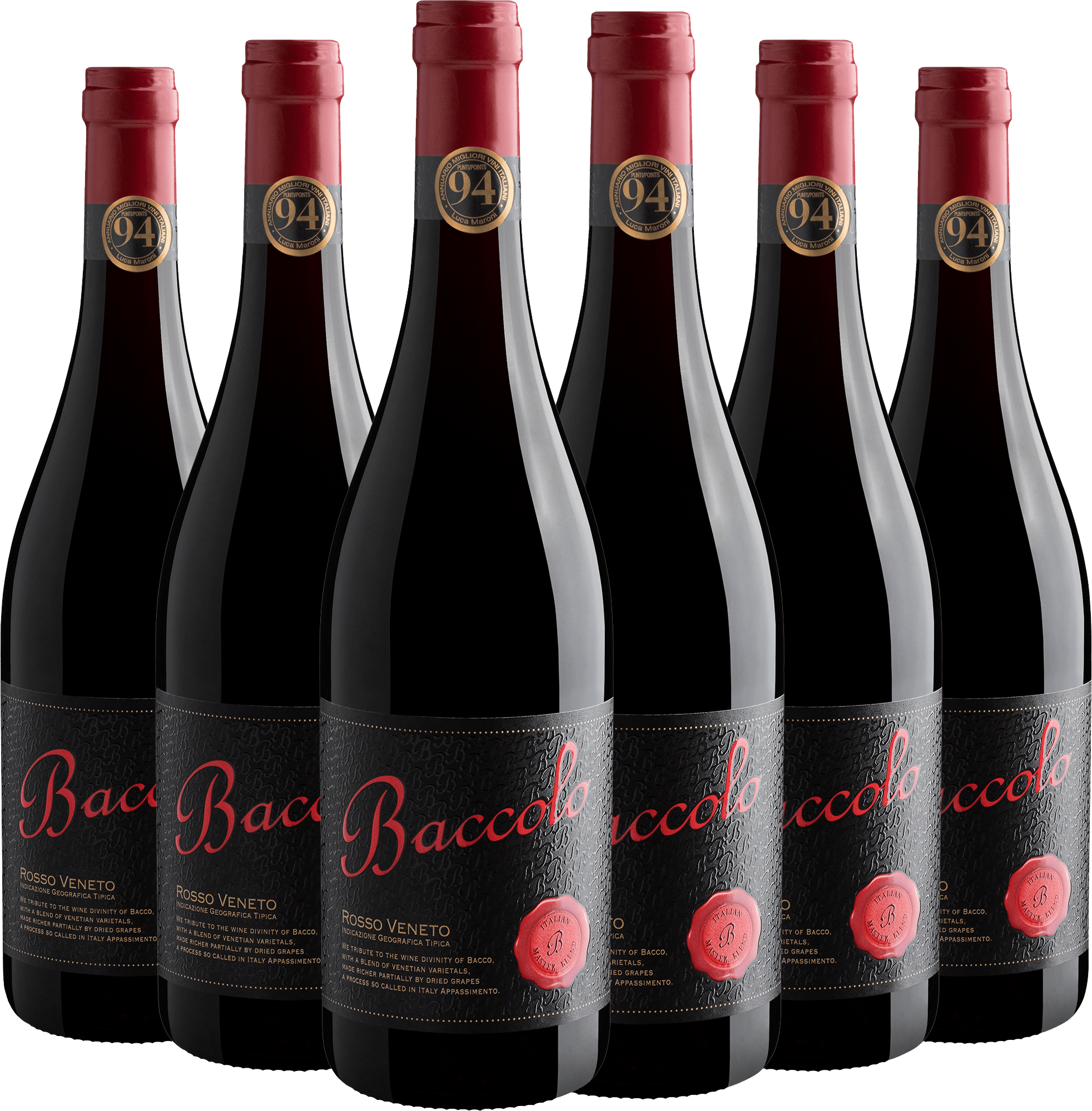 Kit 6 Baccolo Appassimento Rosso Veneto IGT por R$59,90 cada garrafa